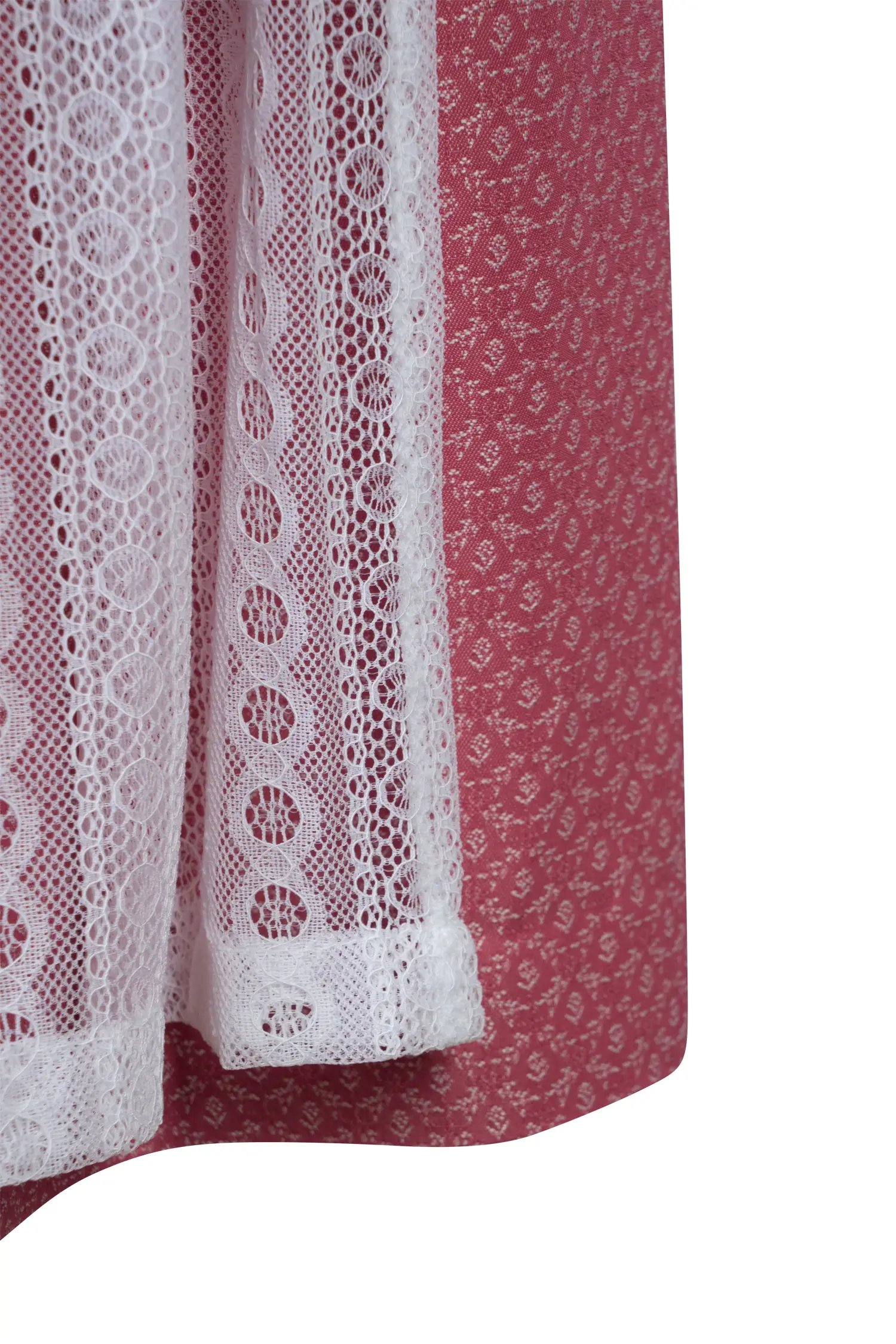 Kinderdirndl Anna in rosa mit Shirt und Spitzenschürze - Detail Rock