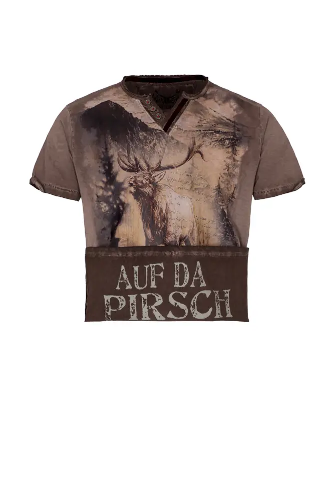 Herrentrachtenshirt Dietrich in braun von hangOwear braunes trachtentshirt