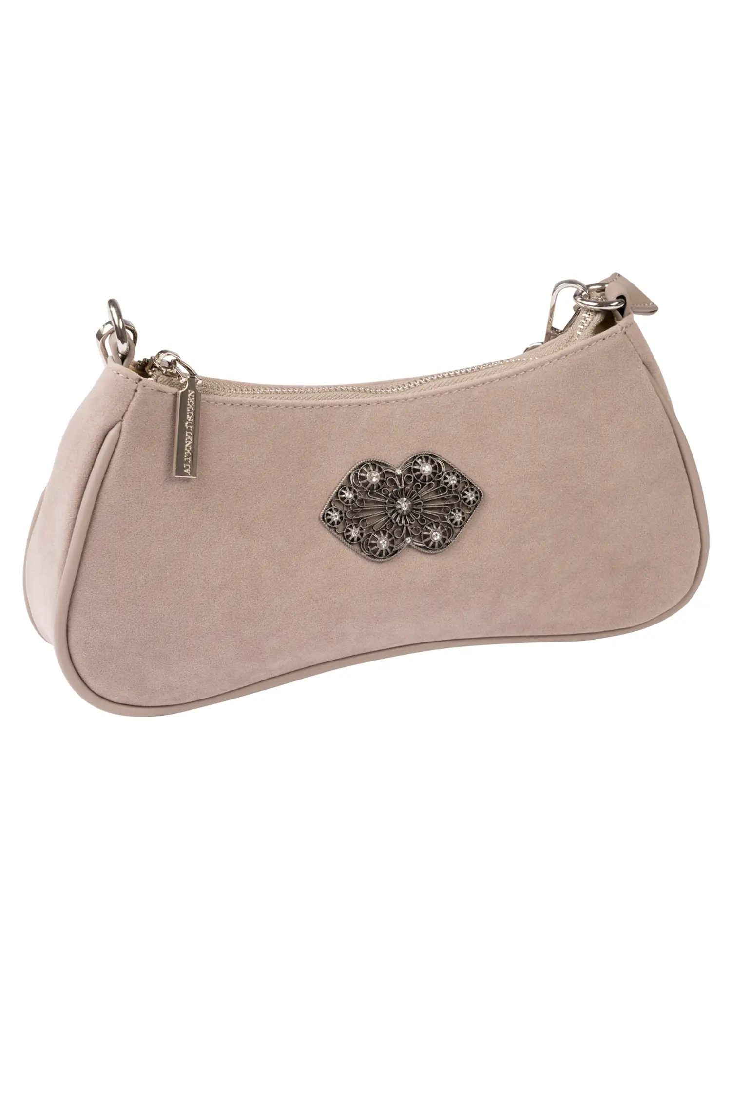 Trachtentasche taupe mit Strass und Wechselriemen
