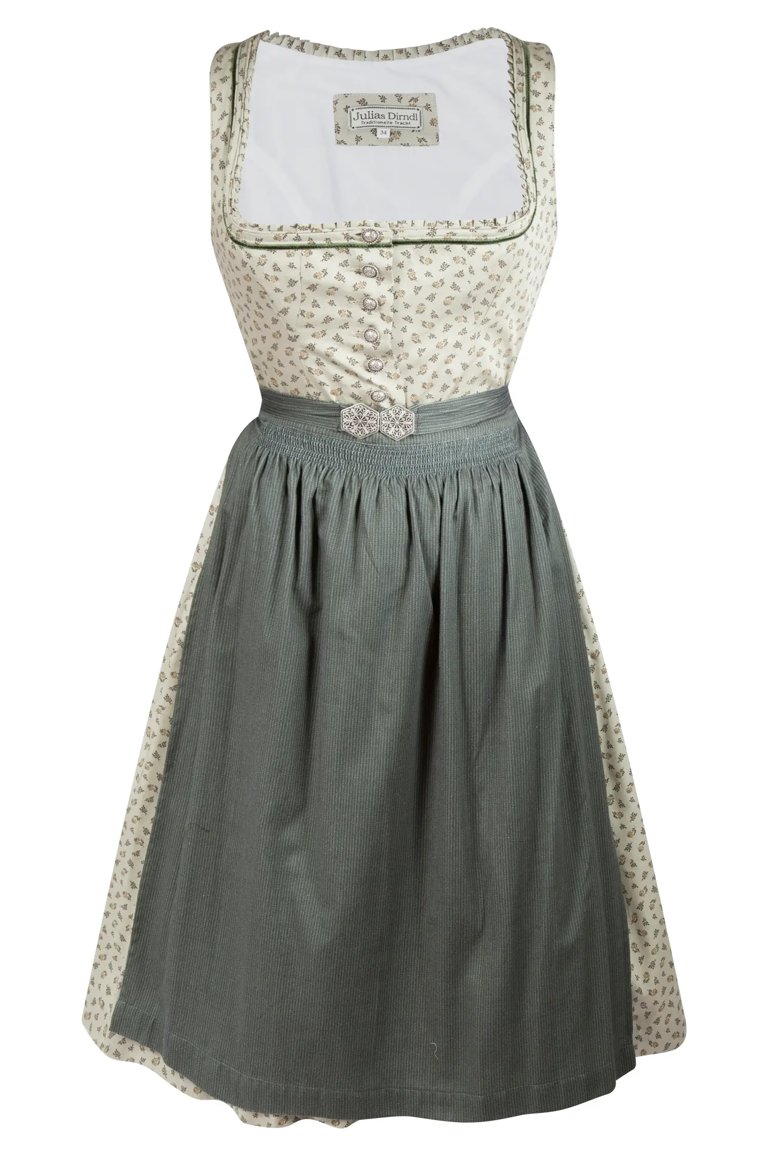 Dirndl Livia in grün mit Schließe