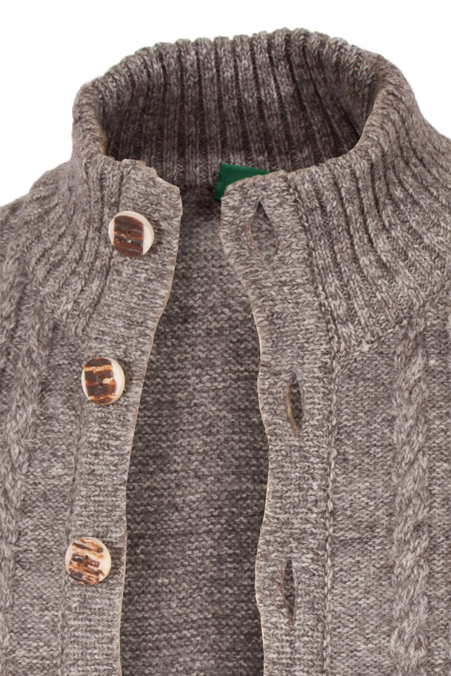 herren-trachten-strickjacke-stein-1220-1042-gr7-19-09b-9079-b Herren Trachten Strickjacke in braun grau melange Detail