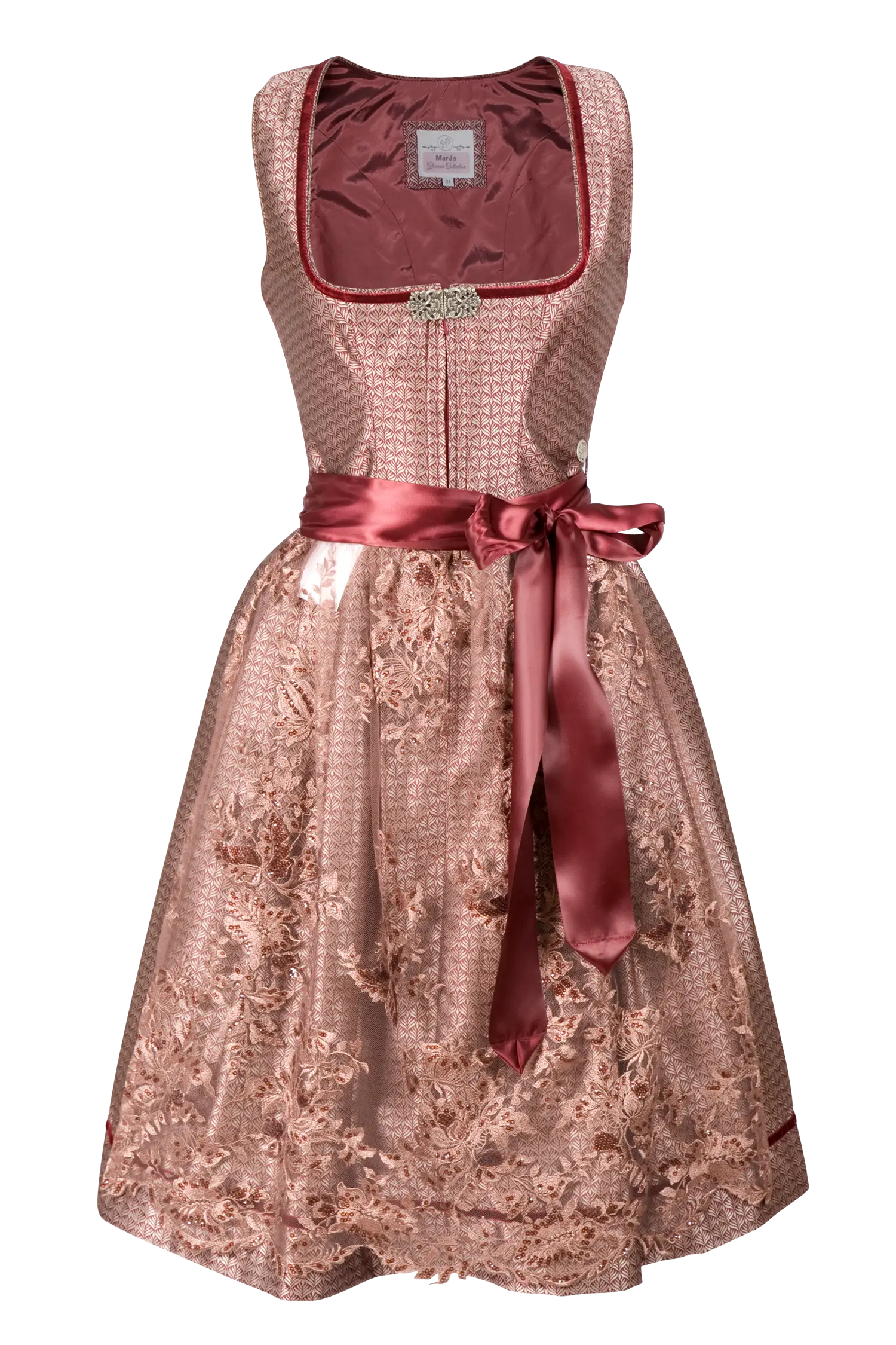 Dirndl Marisol in bordeaux mit Spitzenschürze