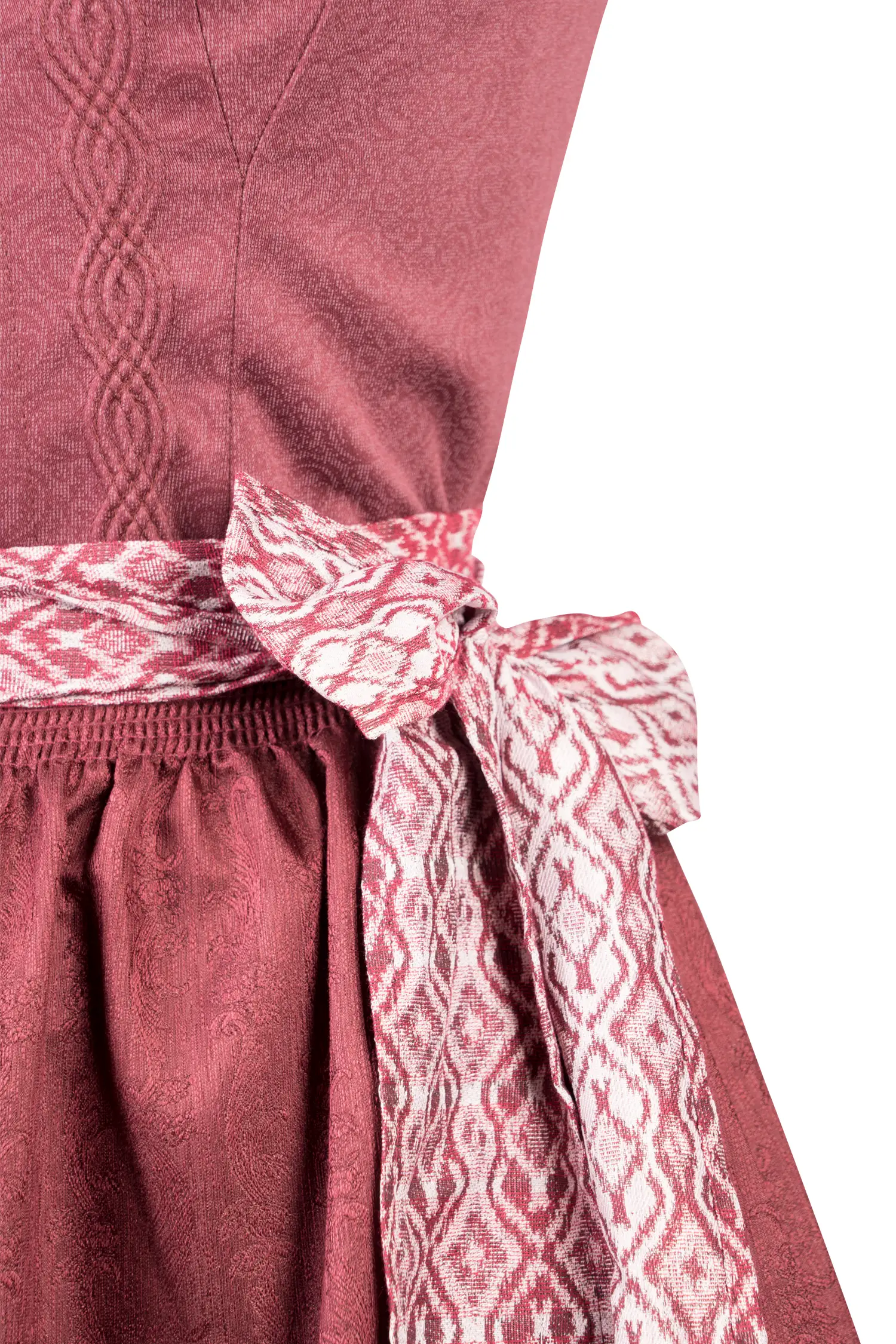 Dirndl Birgitt in Bordeaux Detail Mieder
