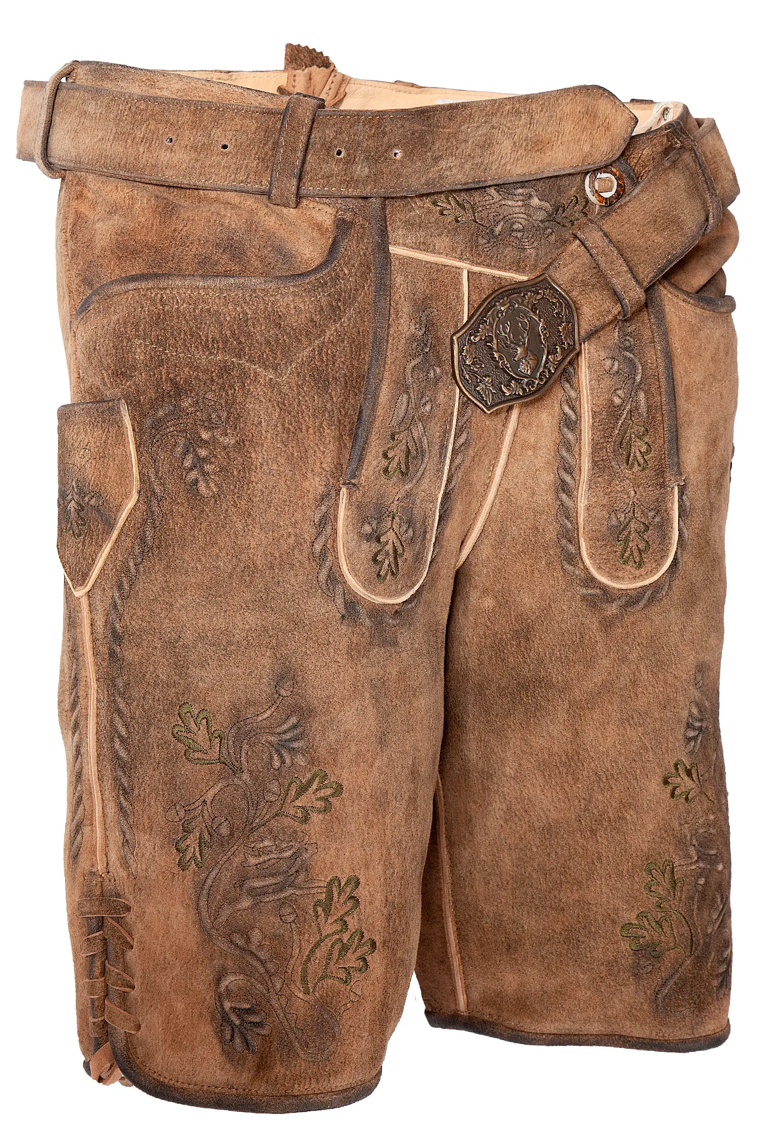 Besondere Lederhose in Honigbraun