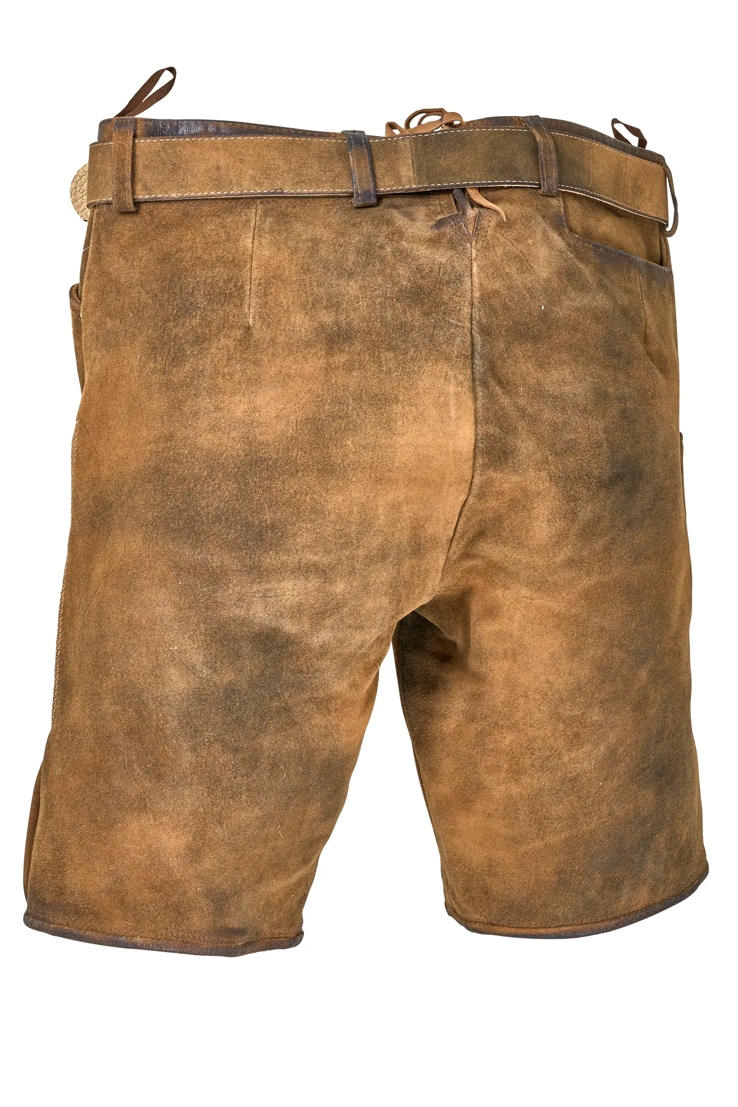Kurze Lederhose Rolli in naturbraun braune lederhose mit gürtel