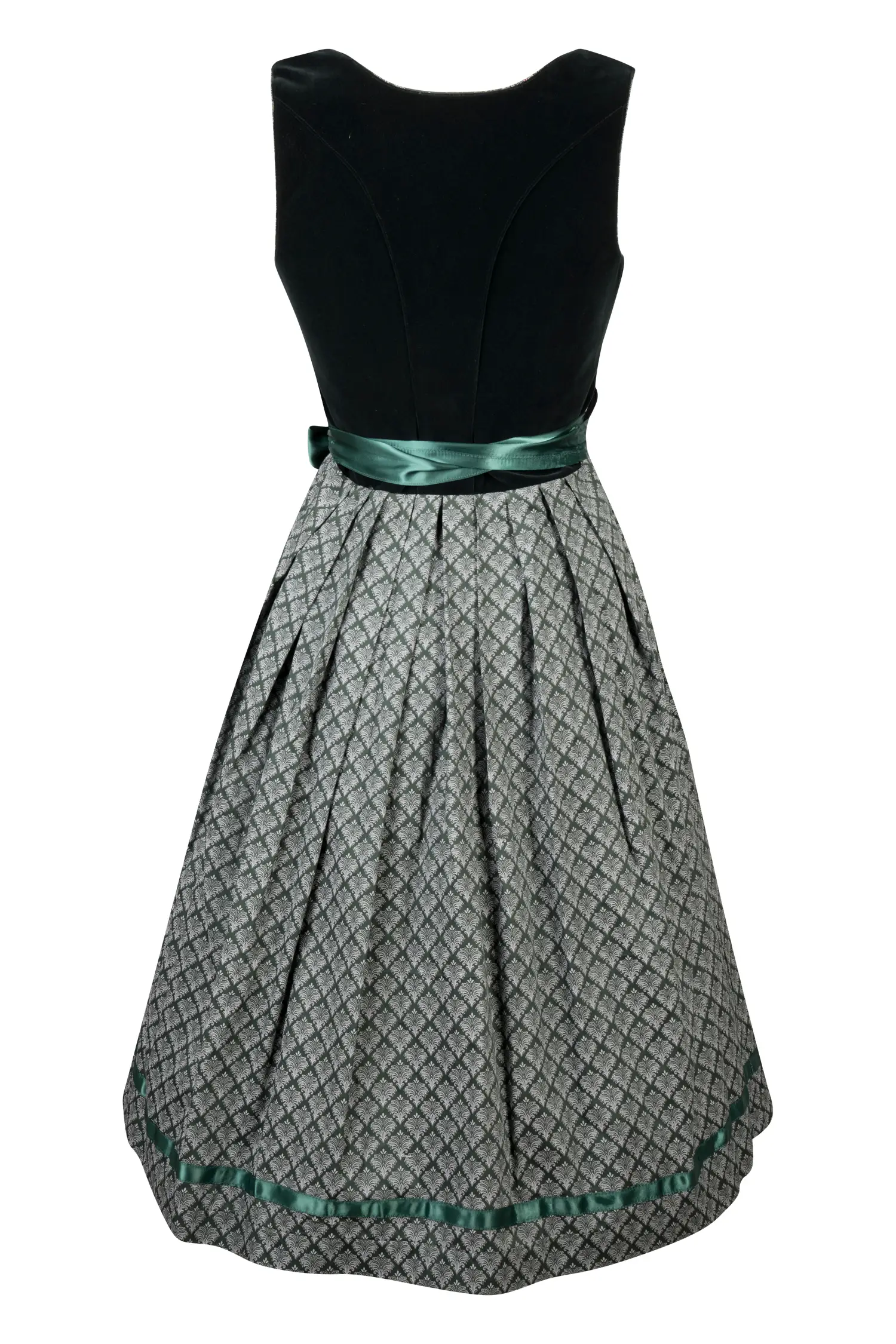 Dirndl Gerach in Tannenfarben Rückansicht