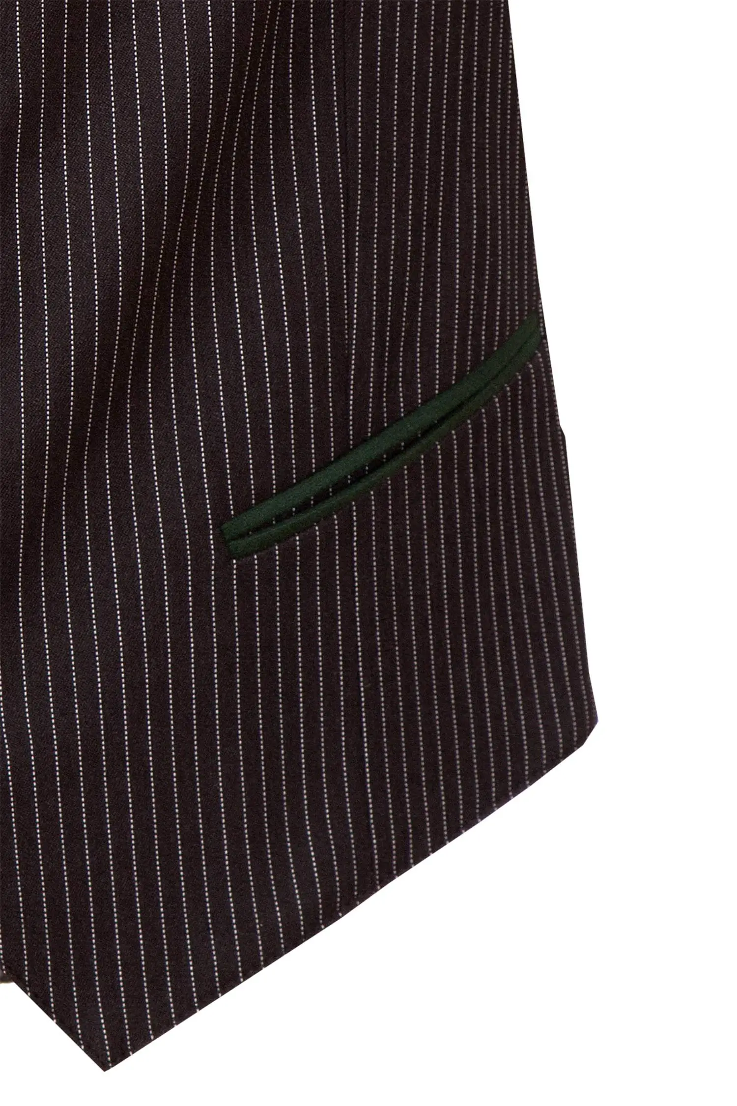 Trachtenweste Leopold in schwarz mit Nadelstreifen Detail