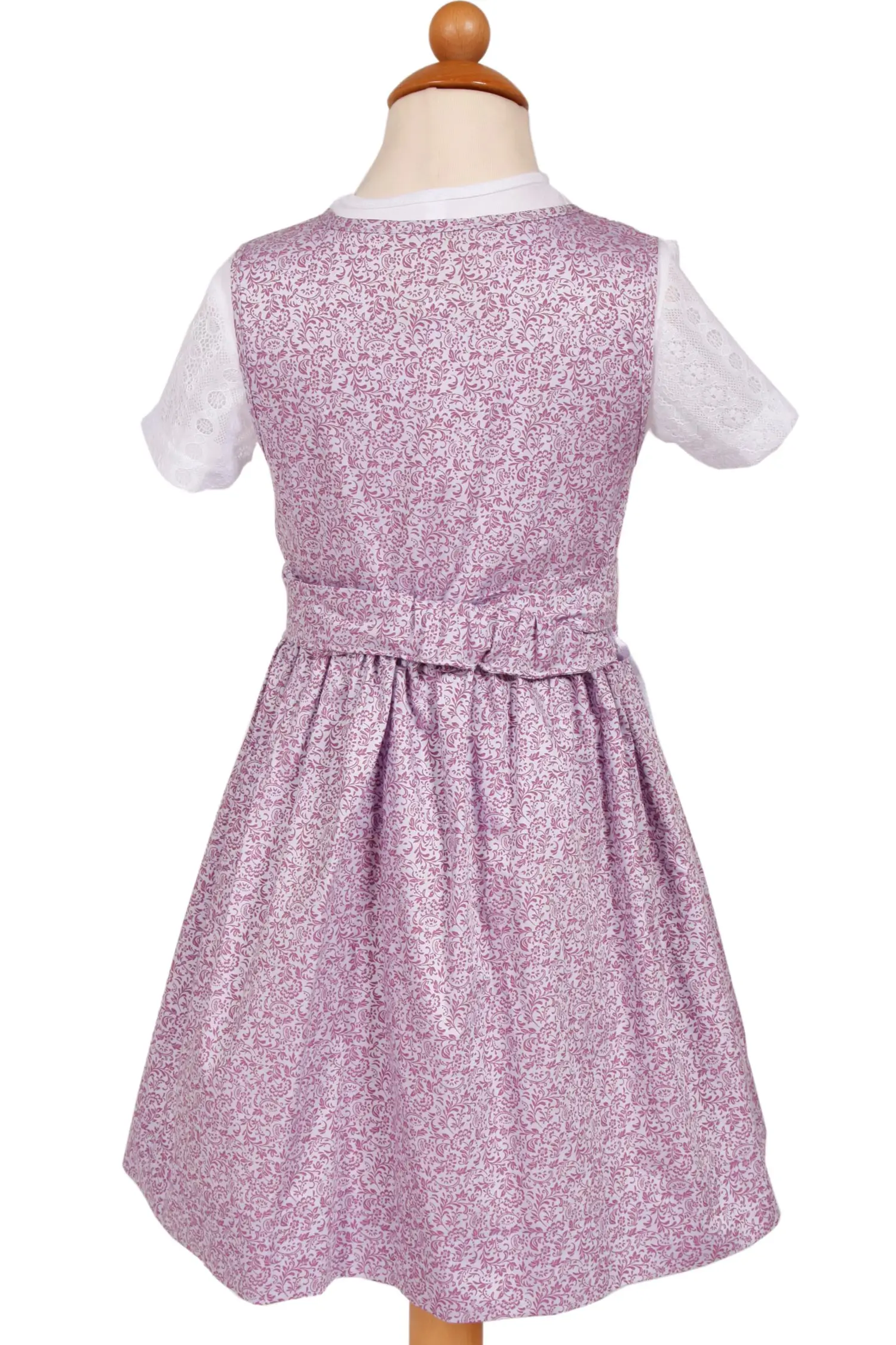 Babydirndl aus Baumwolle in flieder 3-teilig hinten