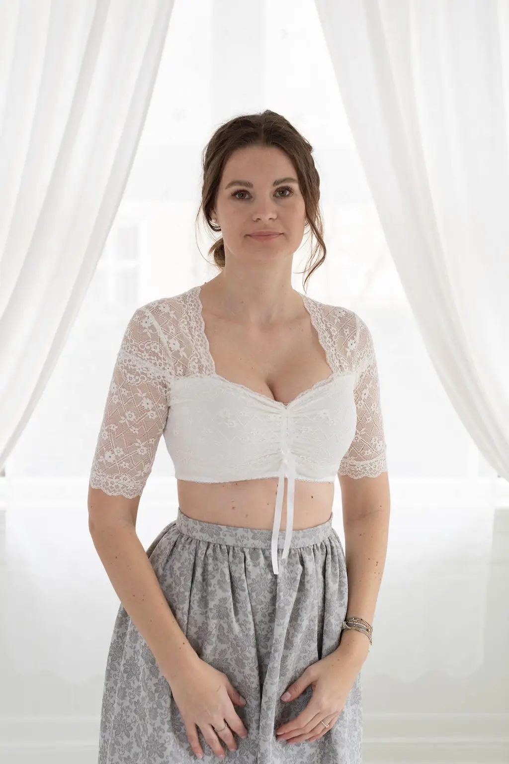 Dirndlbluse weiß Sandra von My Choice Bluse für Dirndl weiß