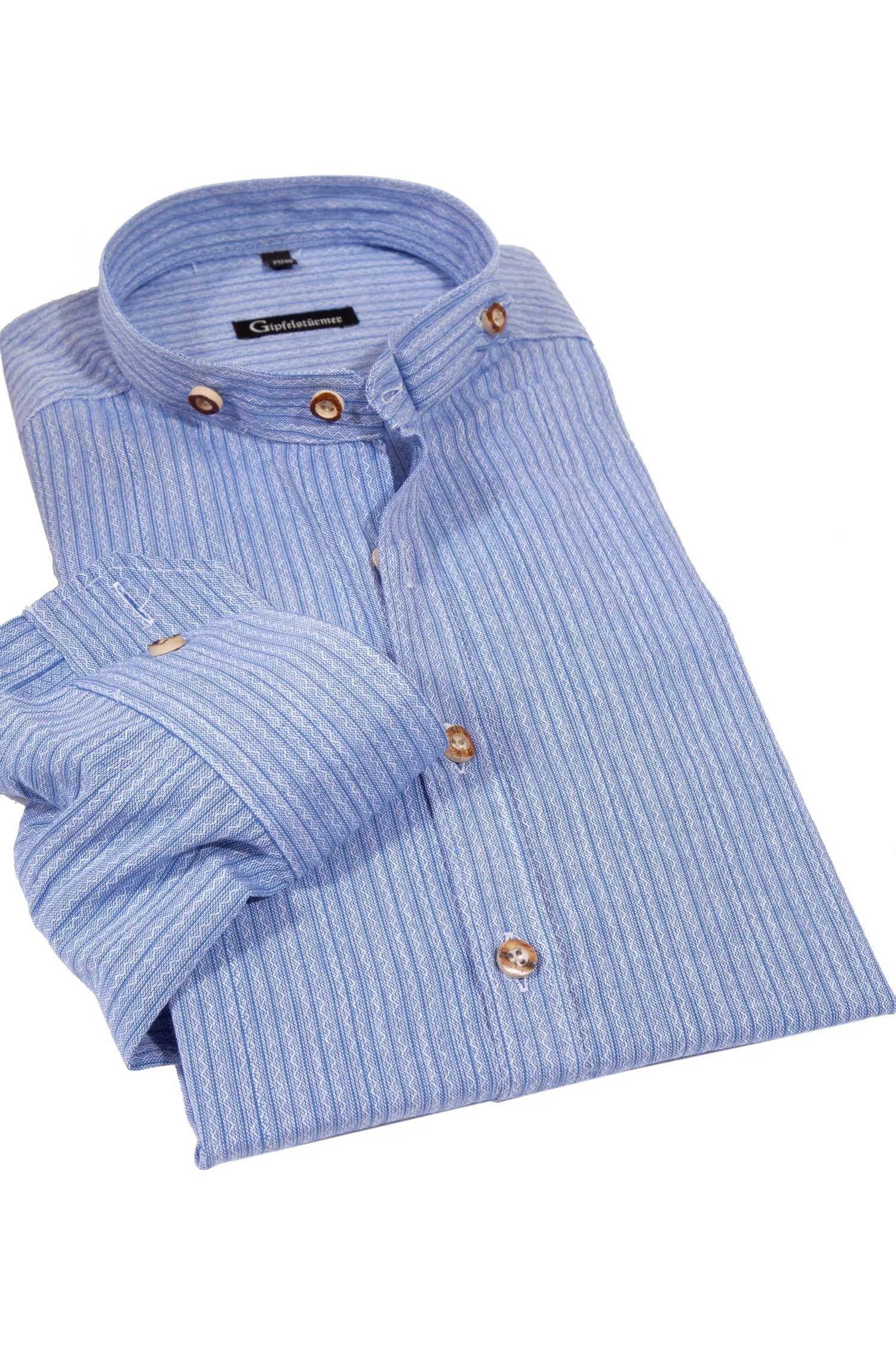 Herren Trachtenhemd blau mit Retro Streifen 