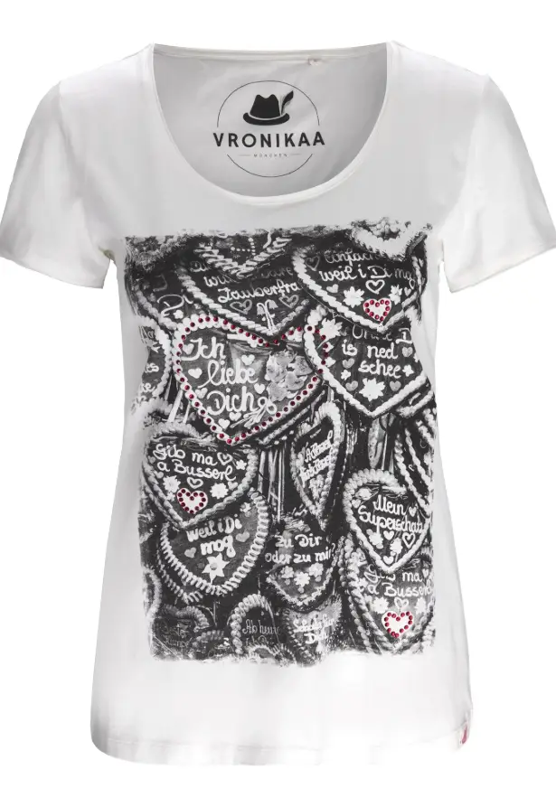 Wiesnherzen Shirt weiß