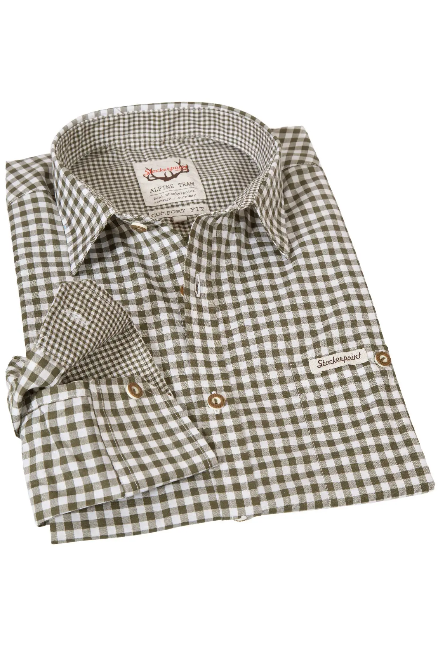 Trachtenhemd Campos in schilfgrün kariert