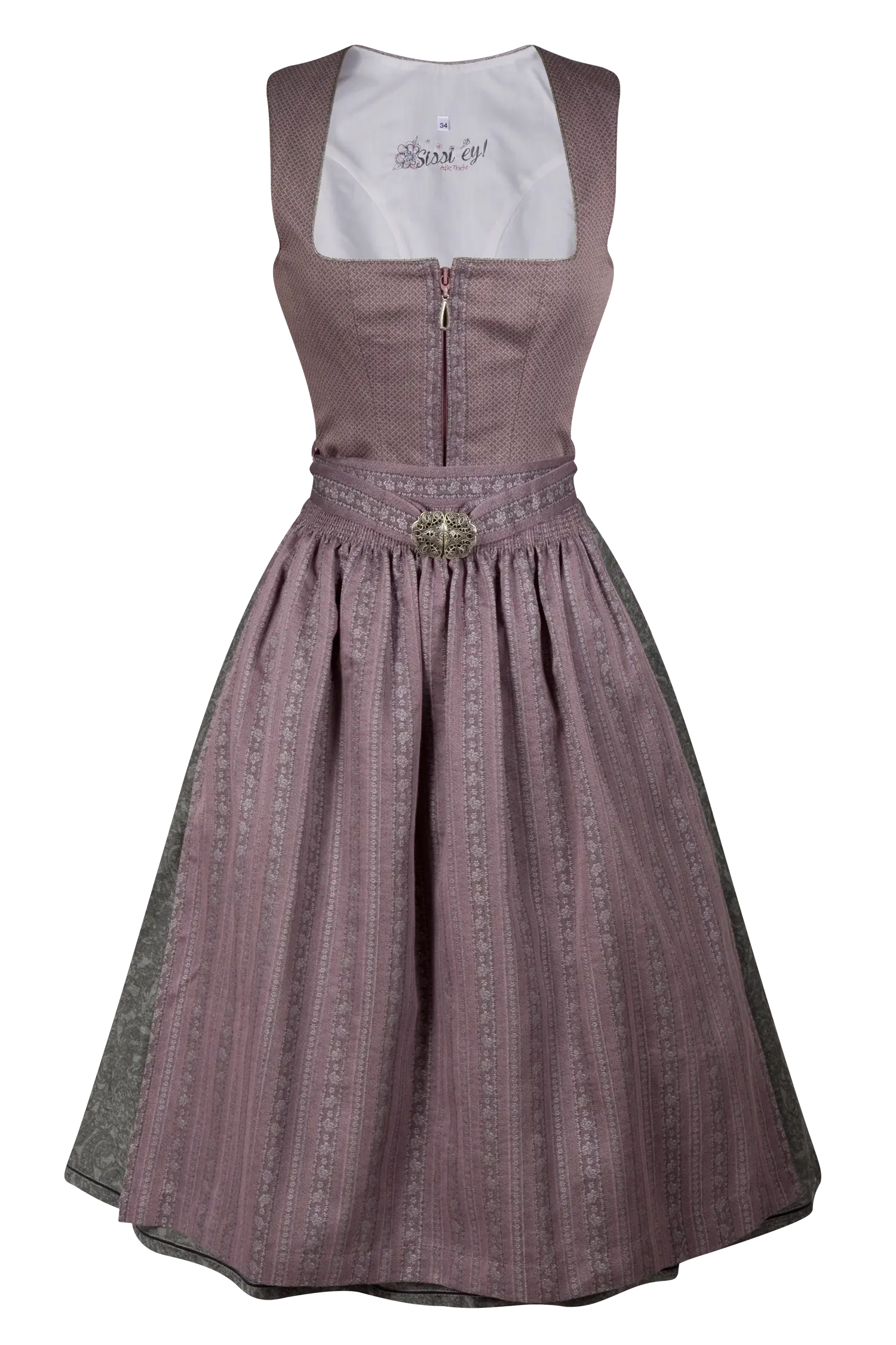 Elegantes Dirndl in altrosa/grau