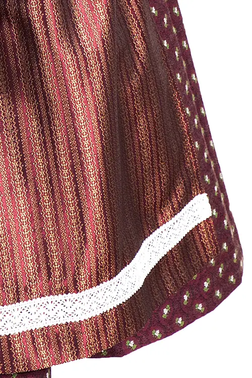 Dirndl Blum von CocoVero Trachten mit Ärmel in bordeaux Detail 