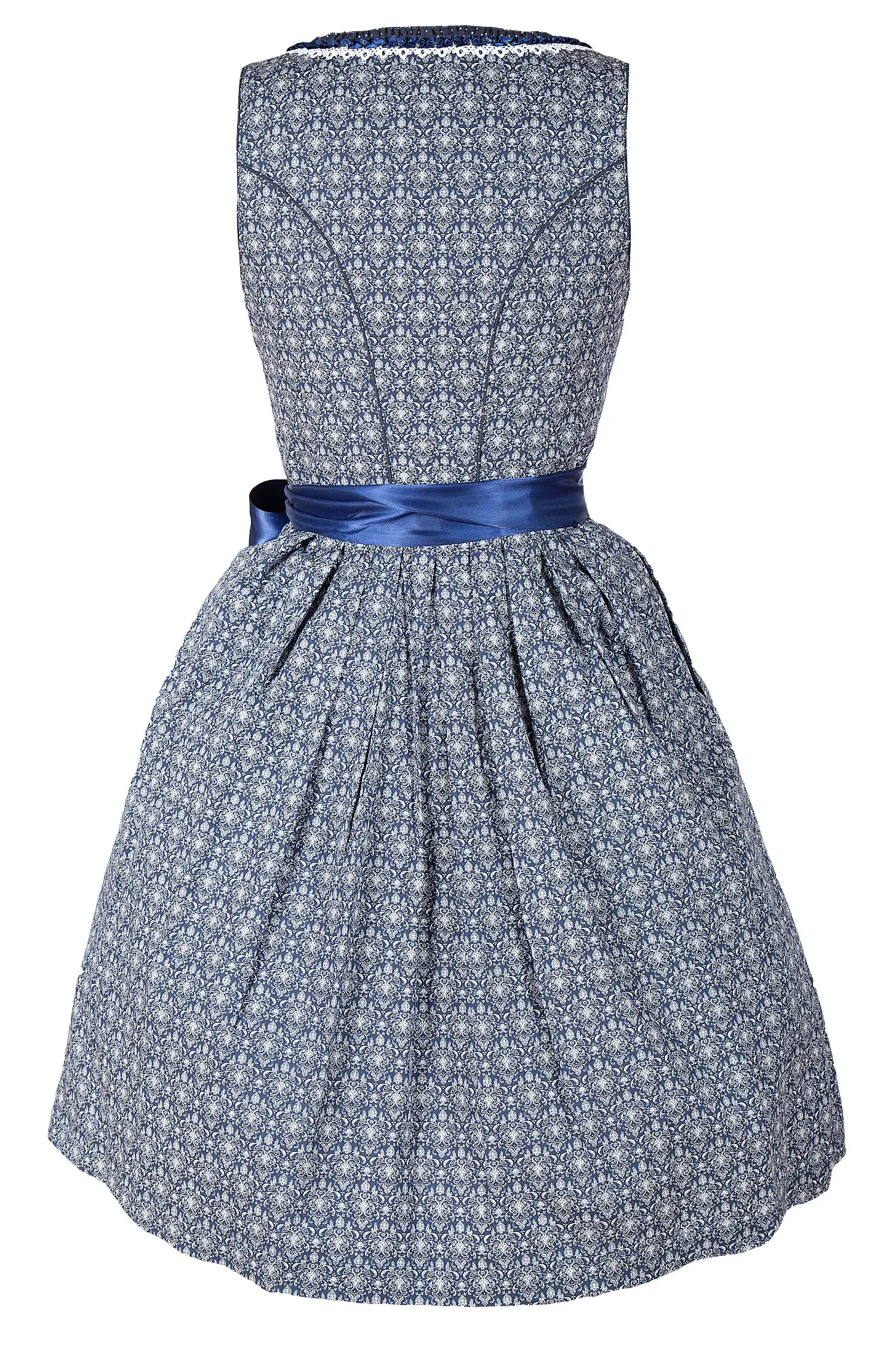 Dirndl in dunkelblau mit vielen Details von Happy Dirndl - Rückansicht