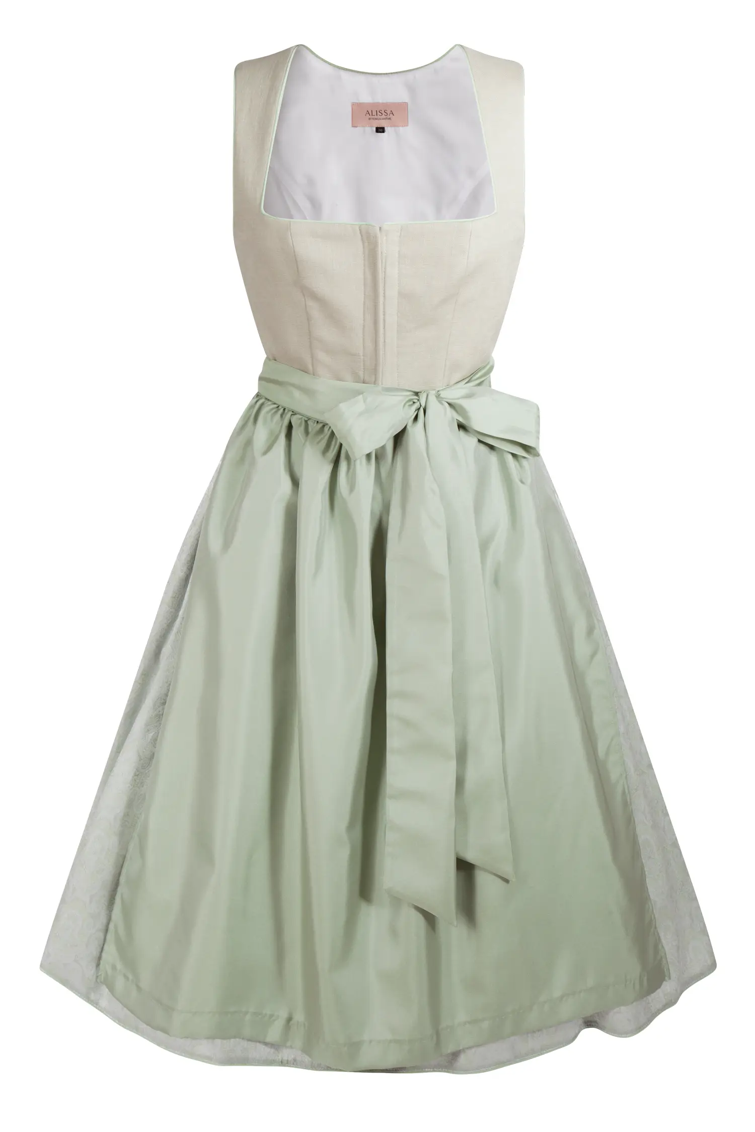 Wiesn Dirndl in salbei mit Unterrock