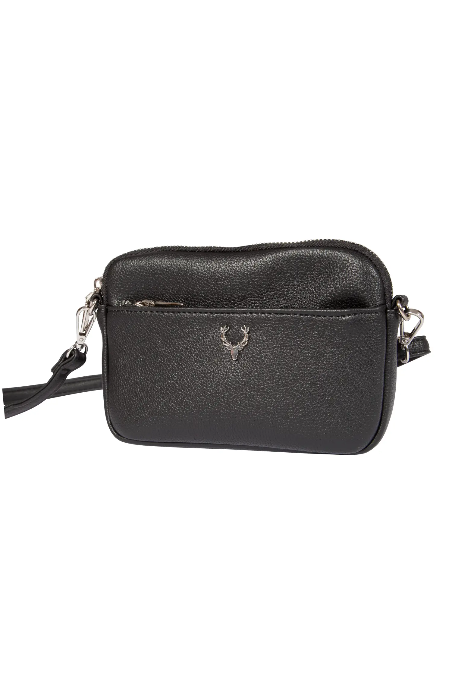 Trachtentasche schwarz mit Hirschkopf-Emblem