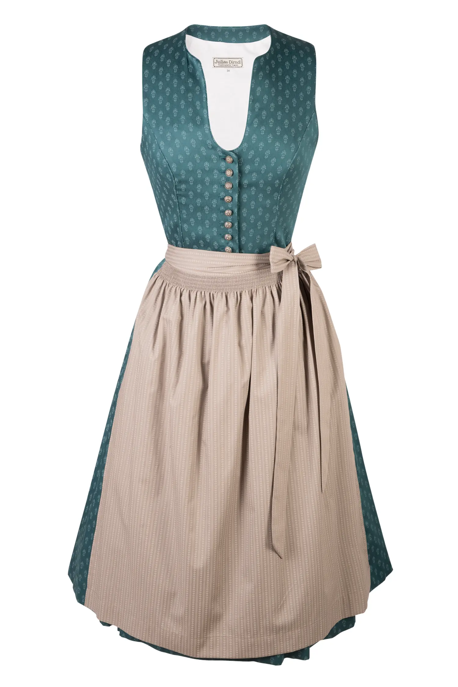 Dirndl Manuela in petrol / cappucino