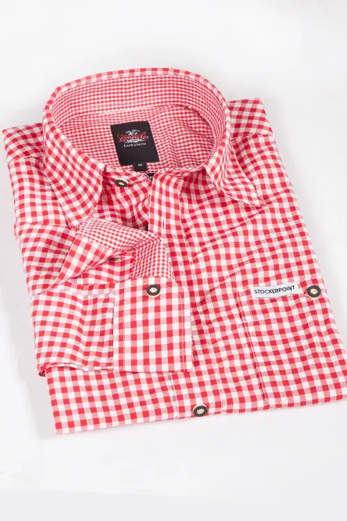 Trachtenhemd rot weiß kariert stockerpoint 1