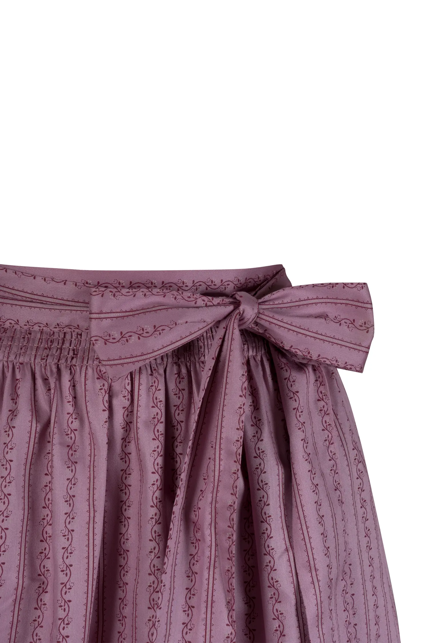 Dirndlschürze in altrosa / bordeaux 70 cm - Detail
