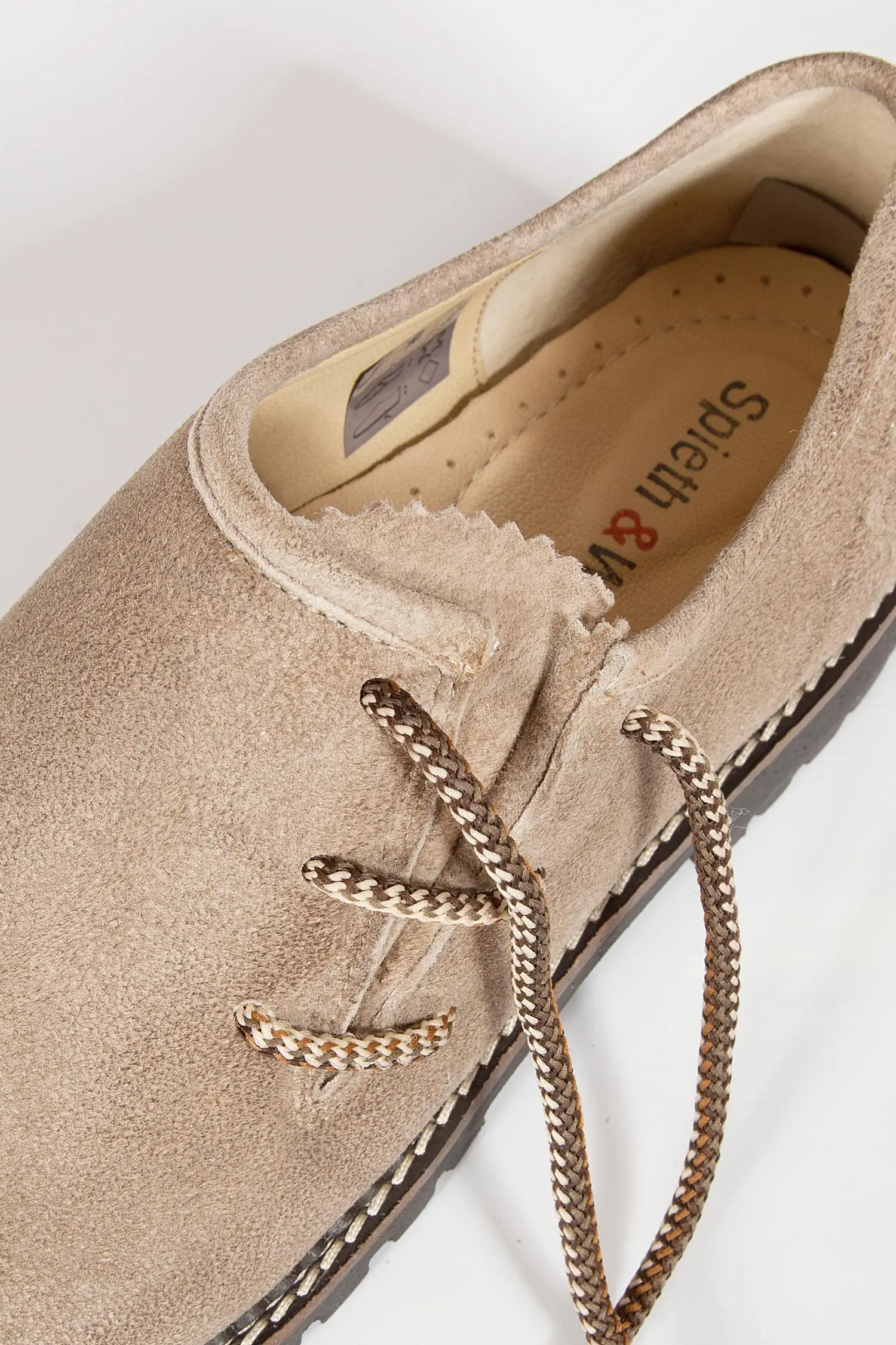 Haferlschuhe Gerd aus Leder in hellbraun Detail