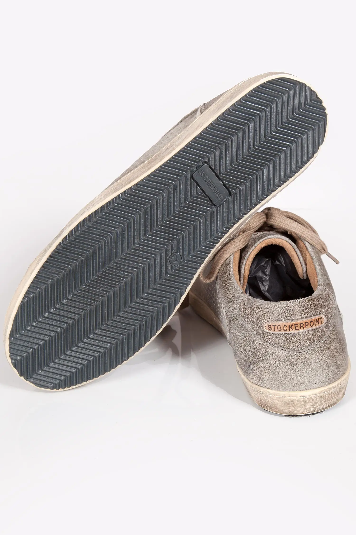 Herren Trachten Sneaker in rauch grau aus Leder Sohle