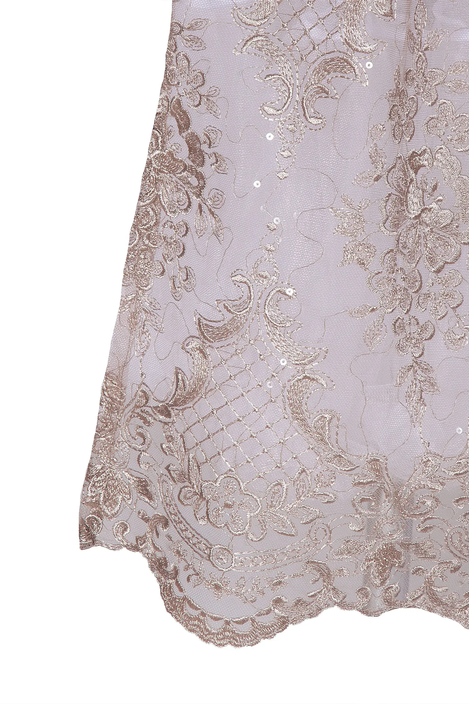 Dirndlschürze Benita aus Spitze in taupe 65 cm - Detail Pailetten