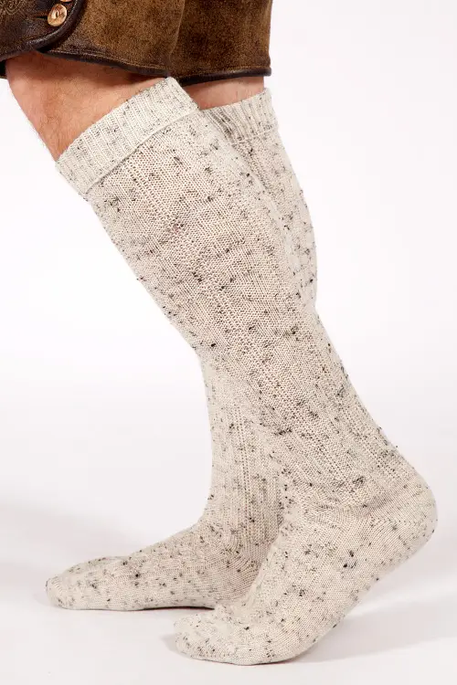 Trachten Kniestrümpfe aus Wolle in natur hell