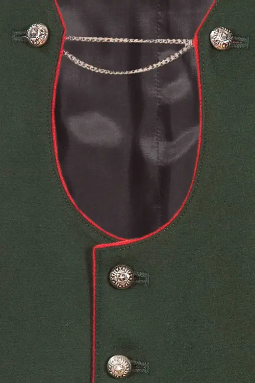 Trachtenweste Josef in tanne mit Kette detail