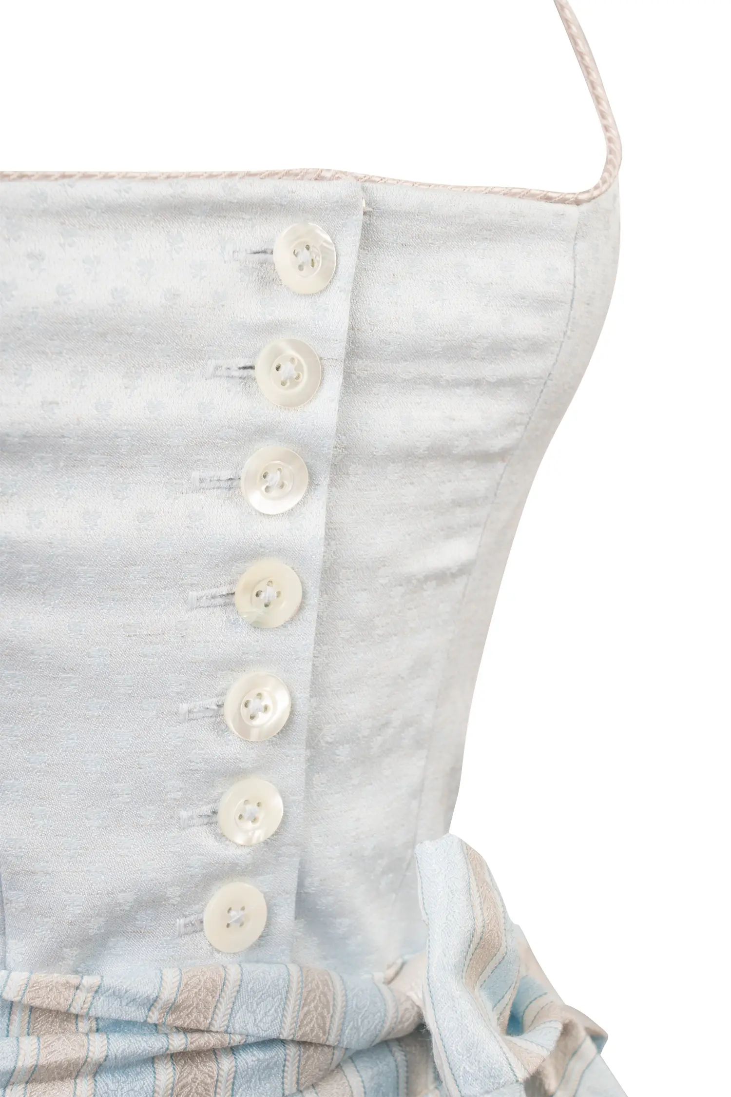 Hammerschmid Dirndl Pillersee in hellblau - Detail Mieder