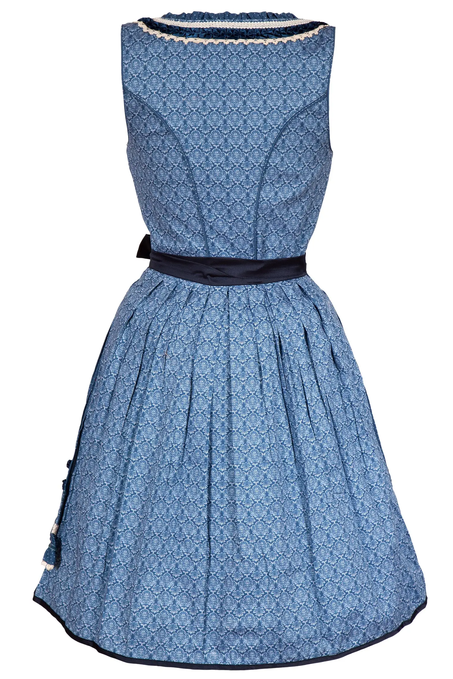 Mini Dirndl Angelica in blau und dunkelblau hinten