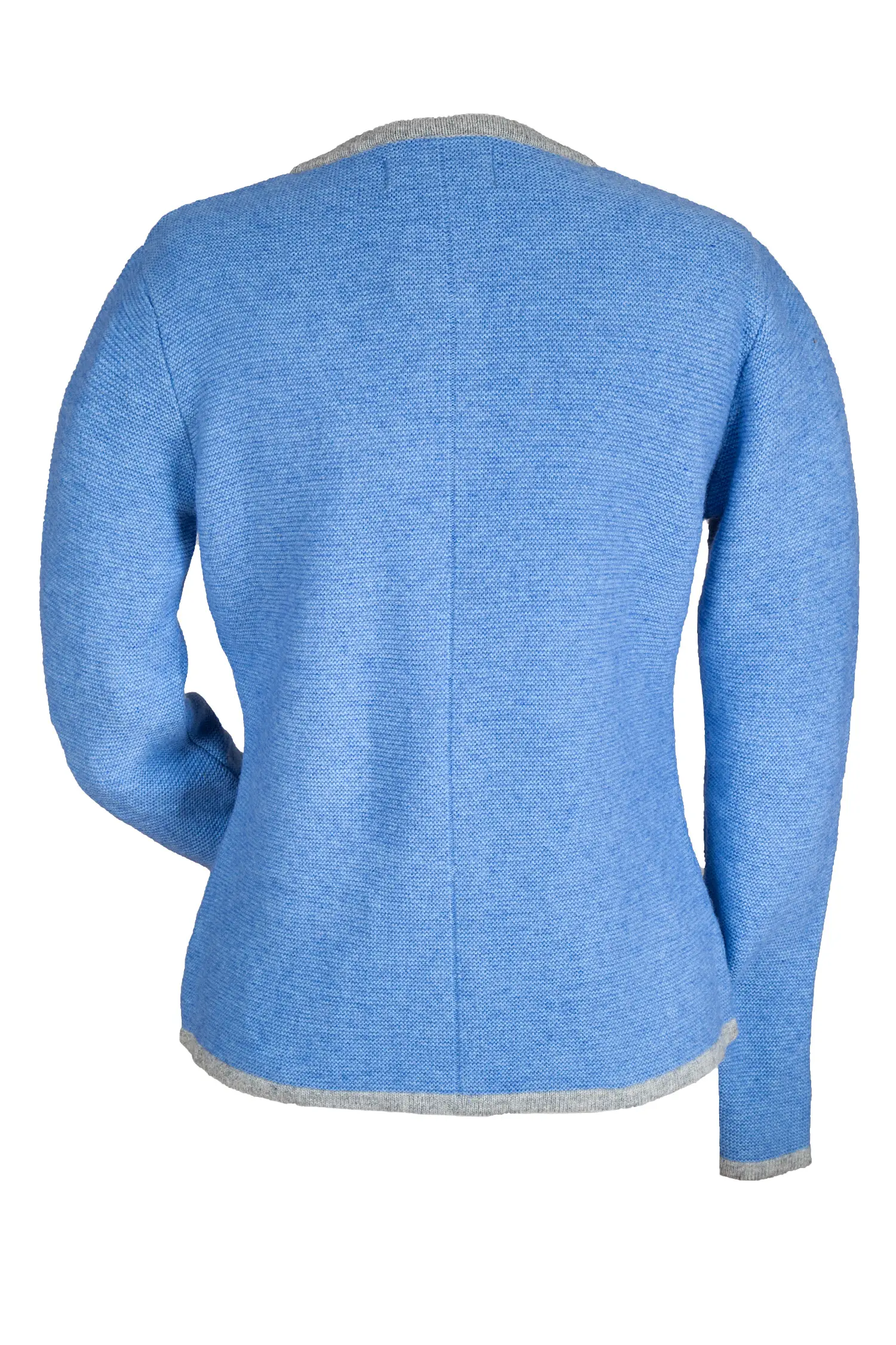 Trachtenstrickjacke Caro in blau - Rückansicht