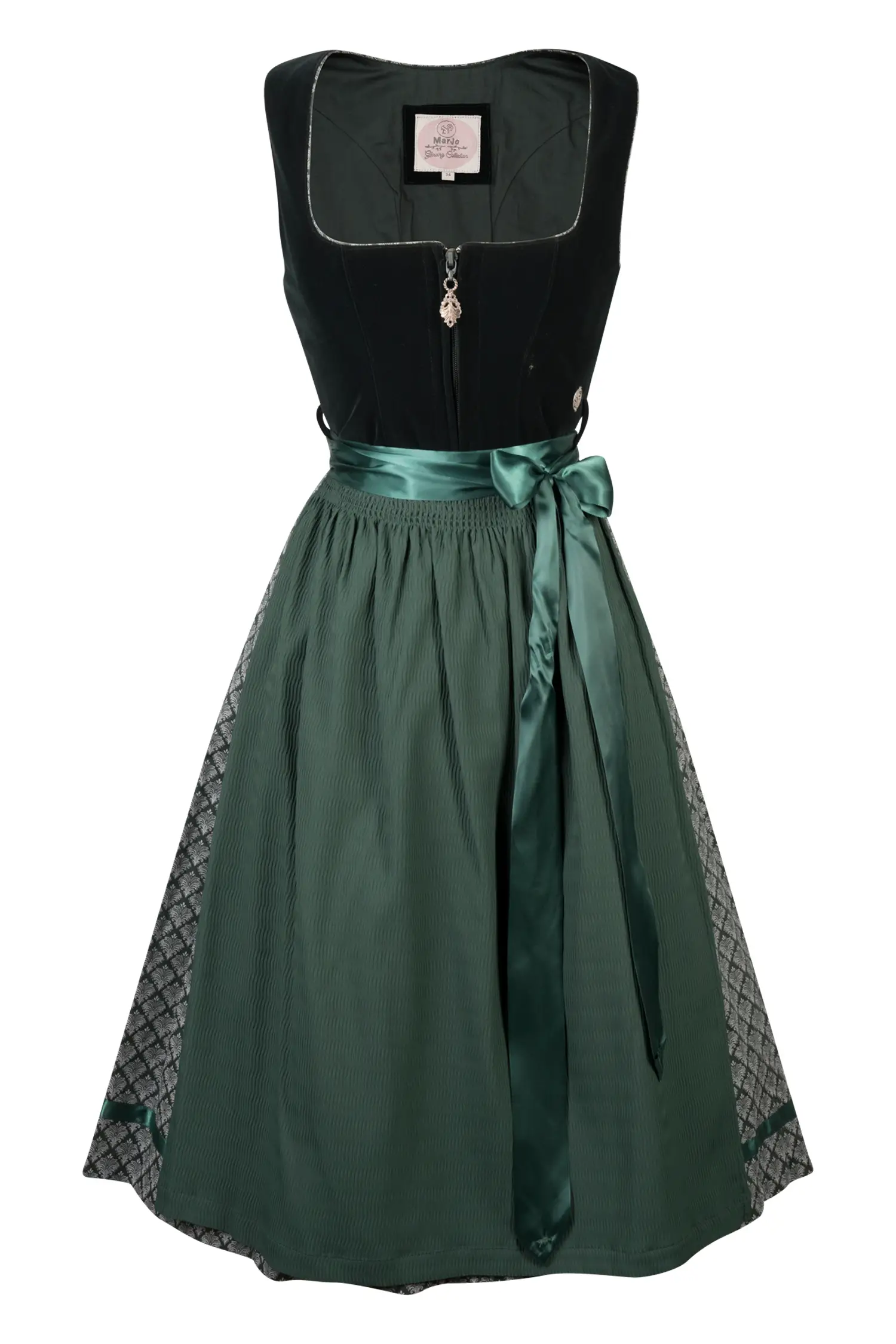 Dirndl Gerach in Tannenfarben
