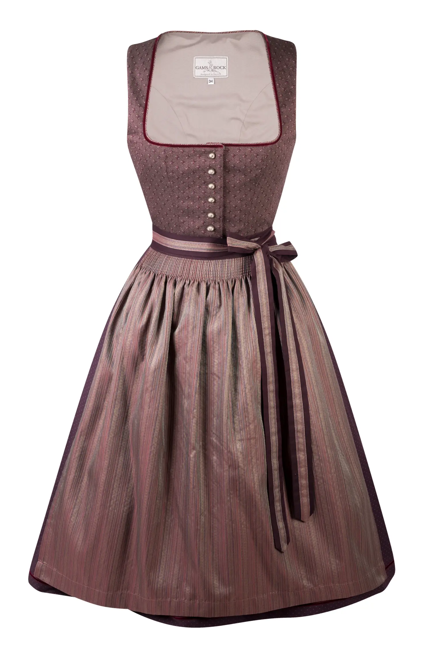 Elegantes Stretchdirndl in bordeaux