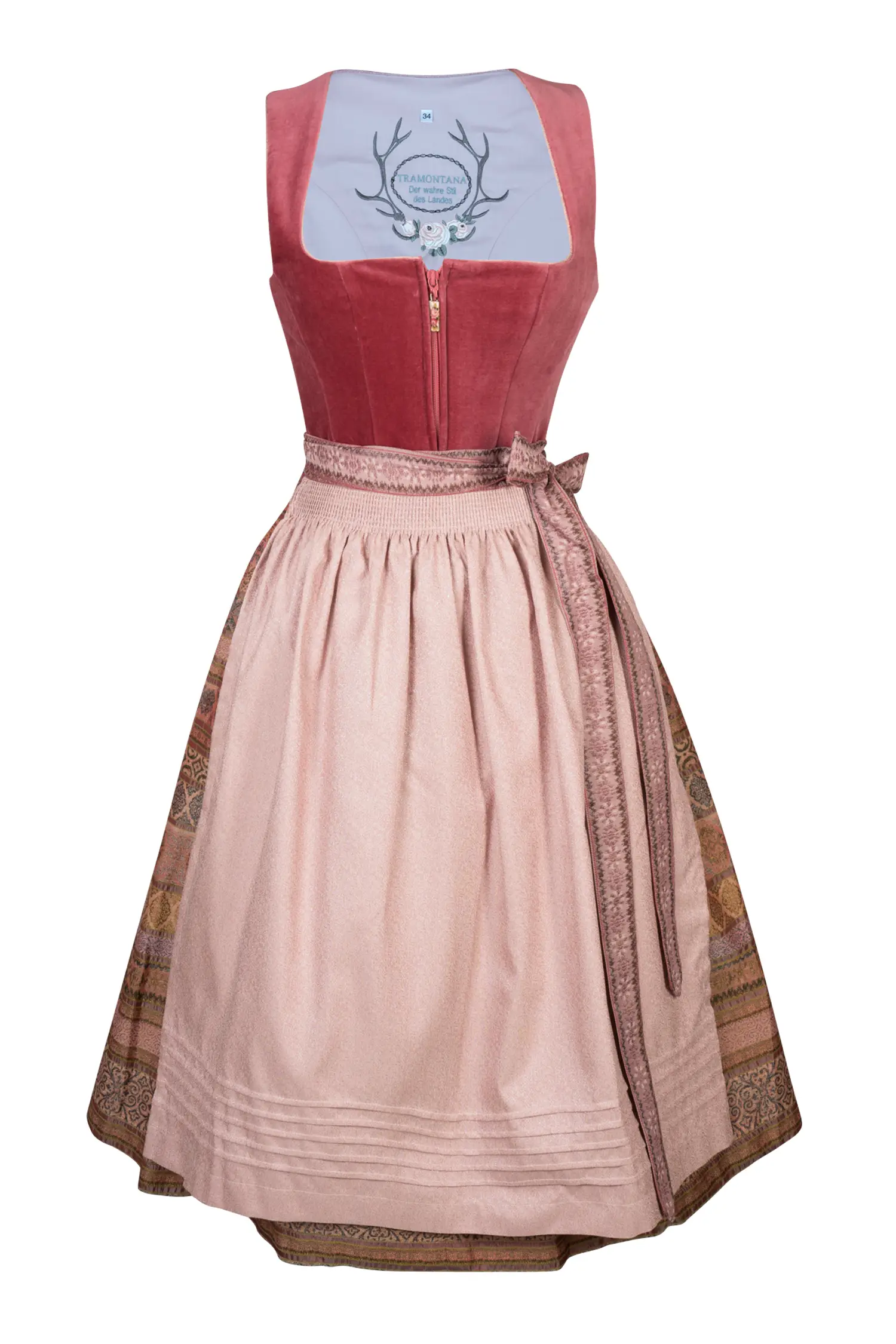 Tramontana Dirndl in altrosa mit Samtmieder