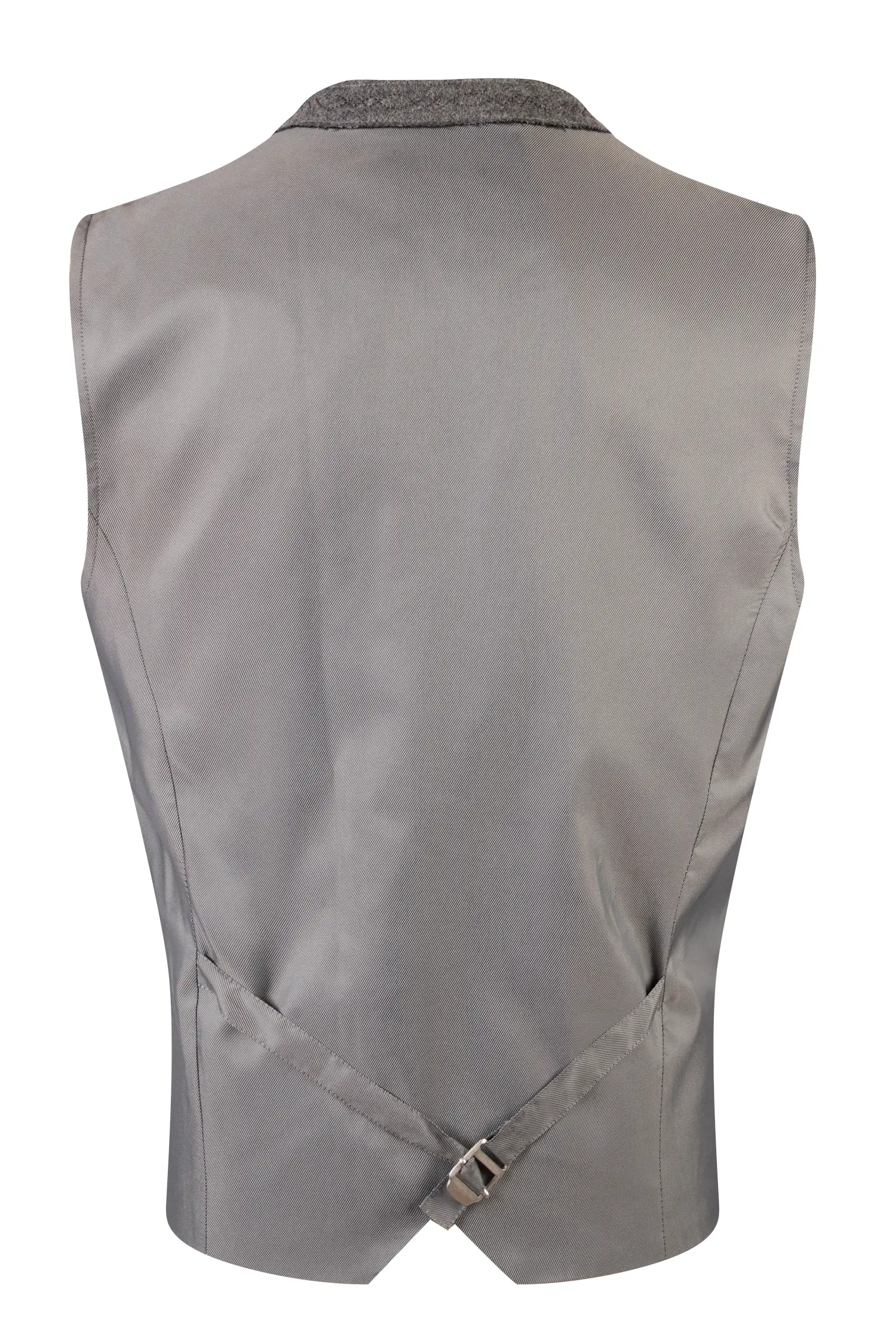 Trachtenweste Jules in dunkelblau / grau - Rückansicht