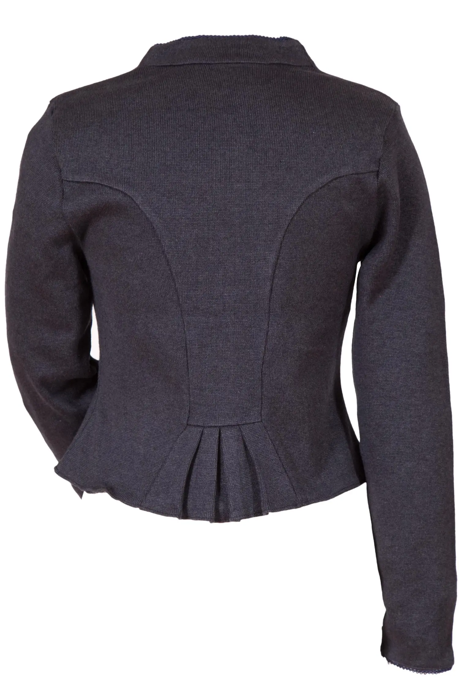 Damen Trachten Strickjacke in dunkelblau hinten