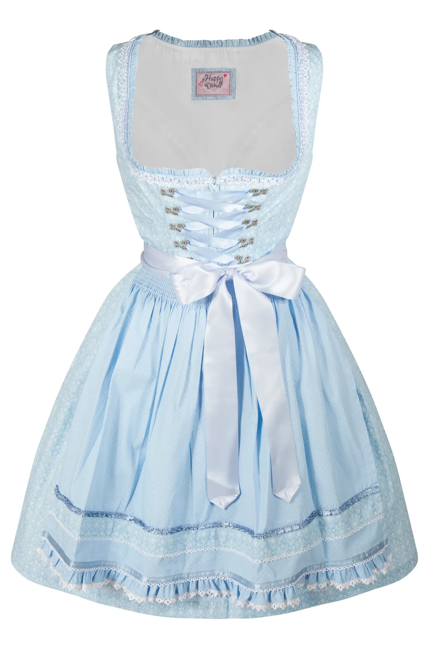 Aufwendiges Dirndl in hellblau von Happy Dirndl