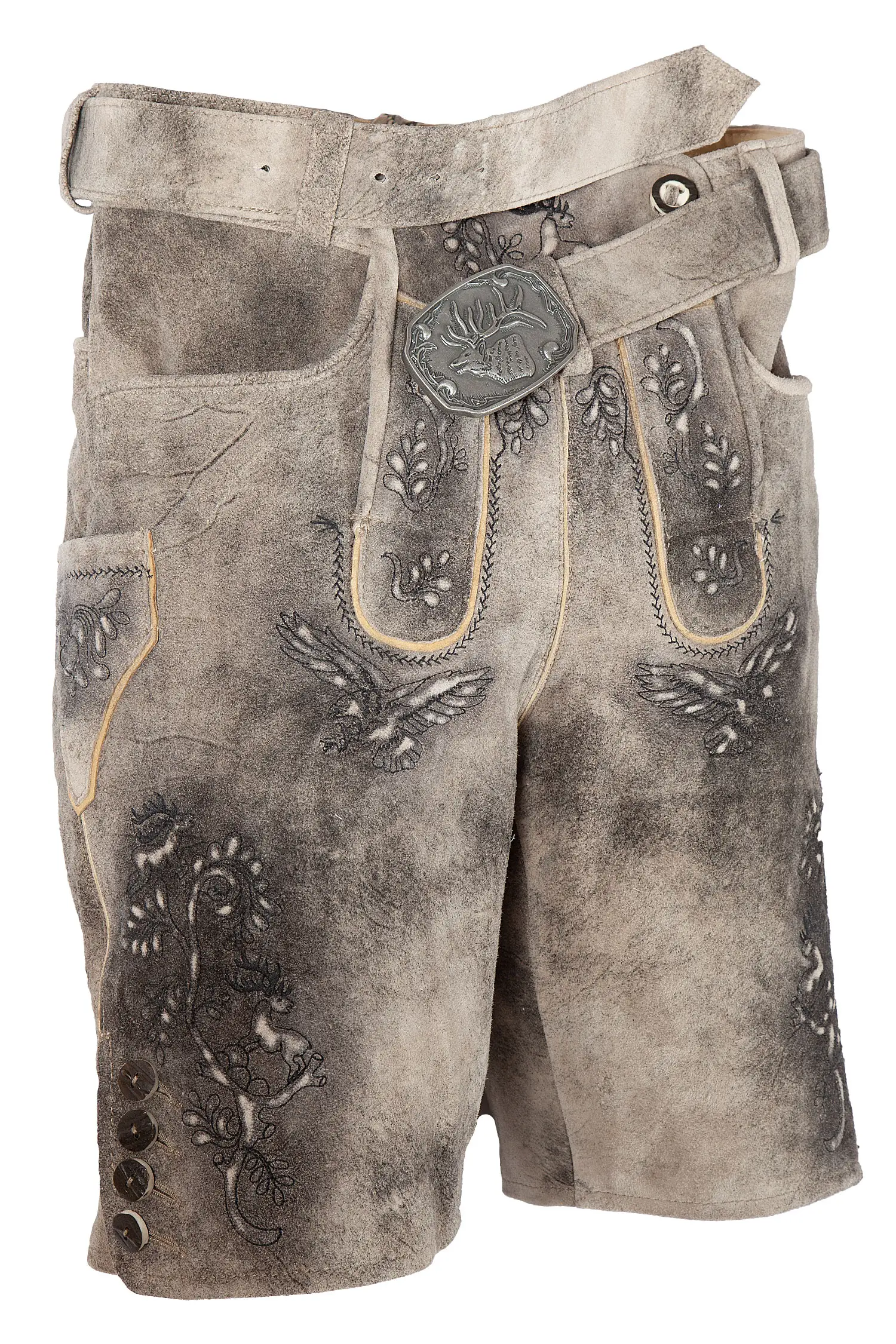 Kurze Lederhose Asmus mit Gürtel