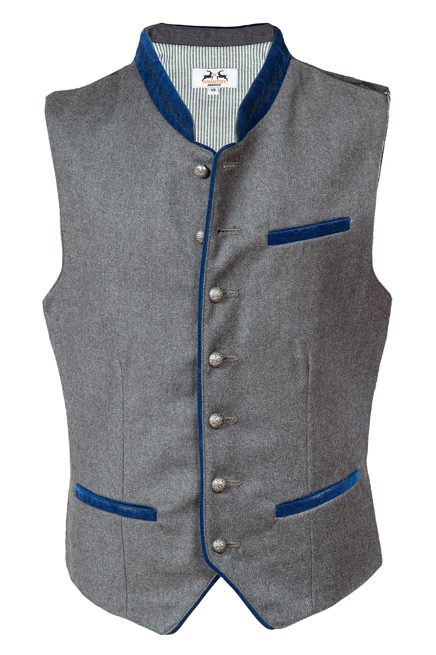 Kinder Trachtenweste in grau und blau