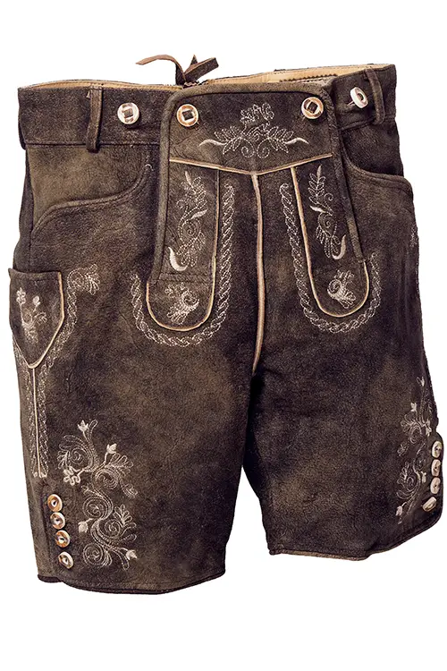 kurze Lederhose Beppo dunkelbraun mit Träger 4