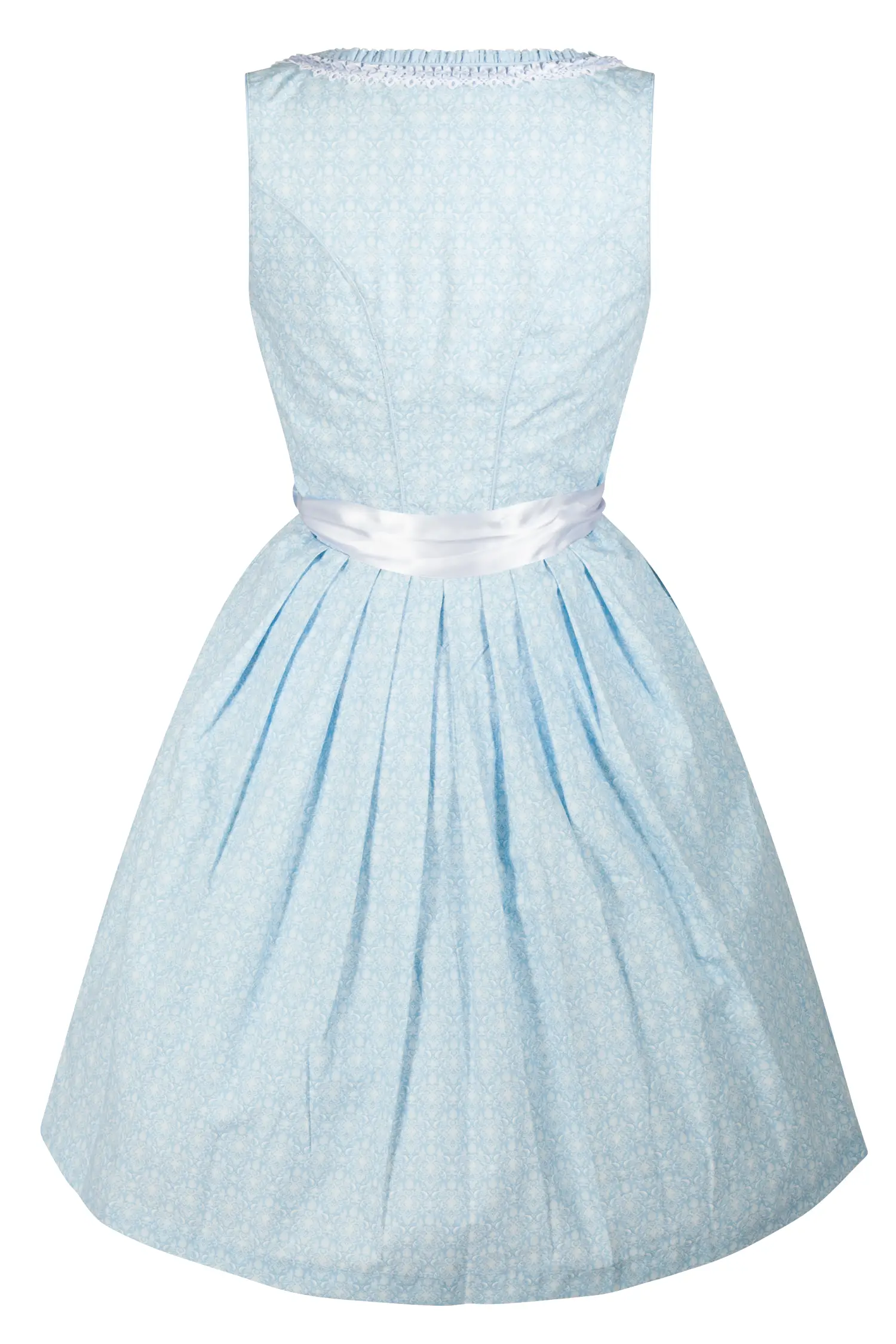 Aufwendiges Dirndl in hellblau von Happy Dirndl - Rückansicht