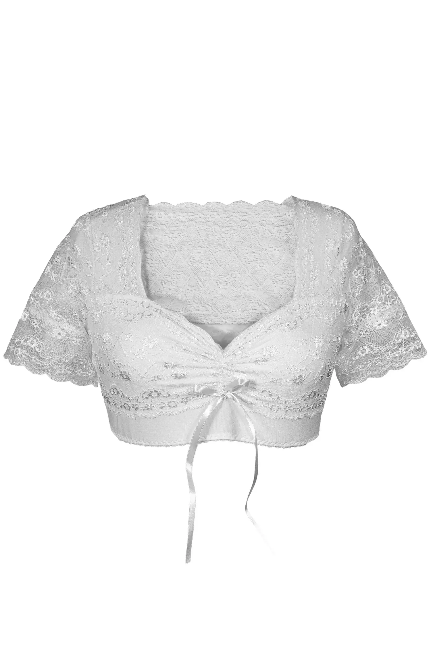 Dirndlbluse Sarah in weiß aus Spitze Dirndlbluse aus Spitze in weiß mit Stretch frei