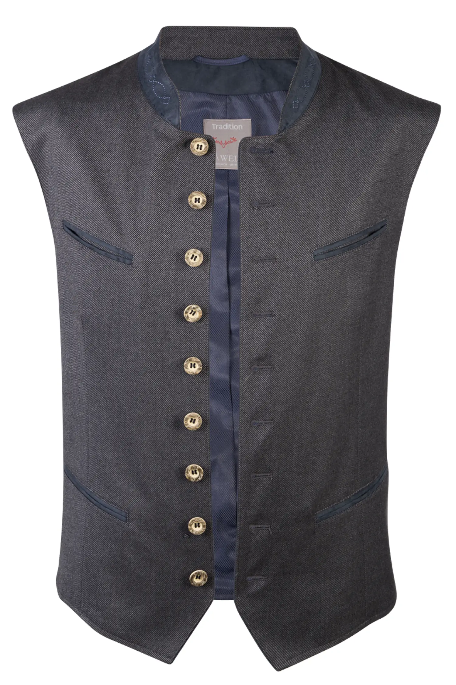 Trachtenweste Bodensee in dunkelblauer Wolleoptik