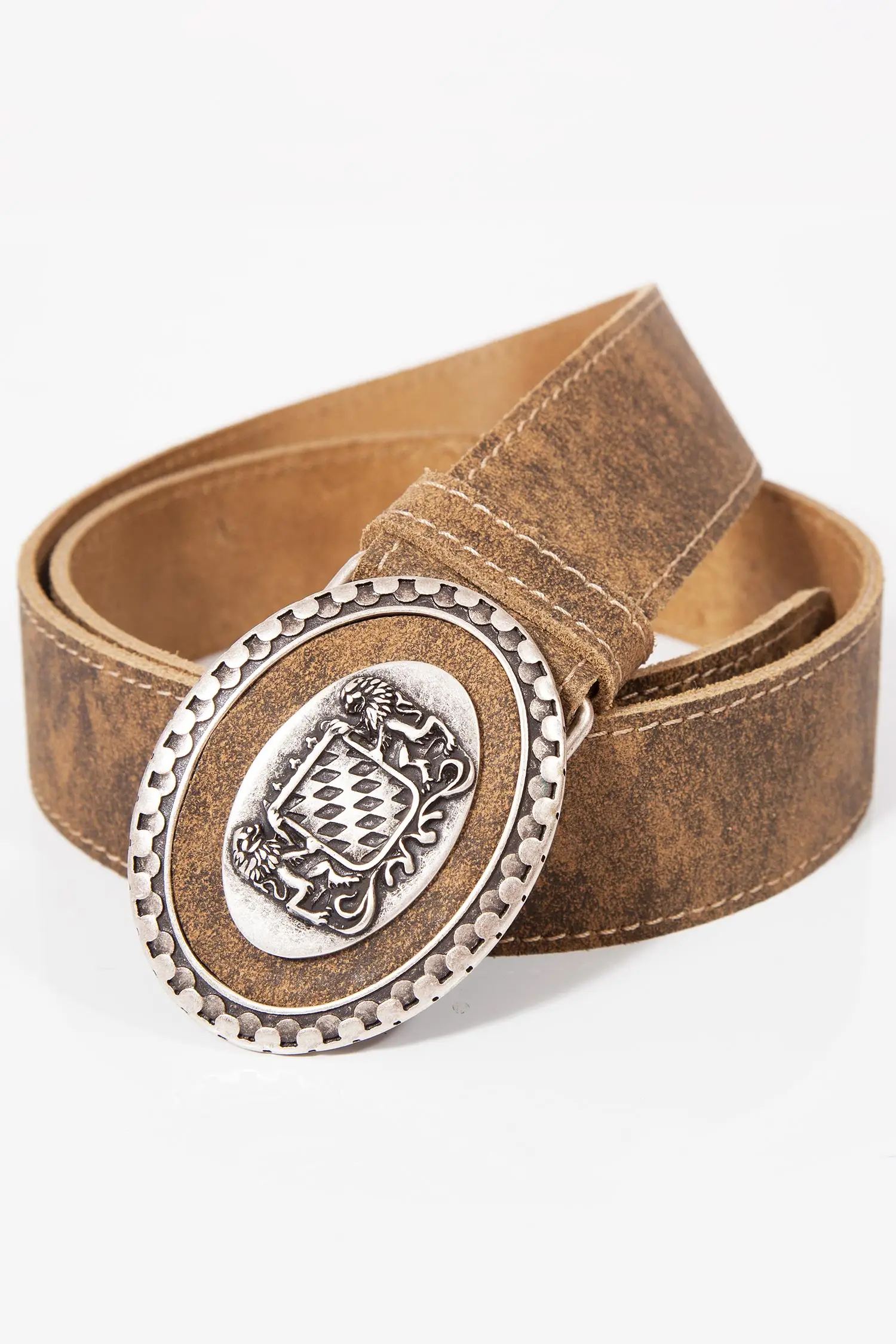 Trachtengürtel für Herren aus Leder in braun