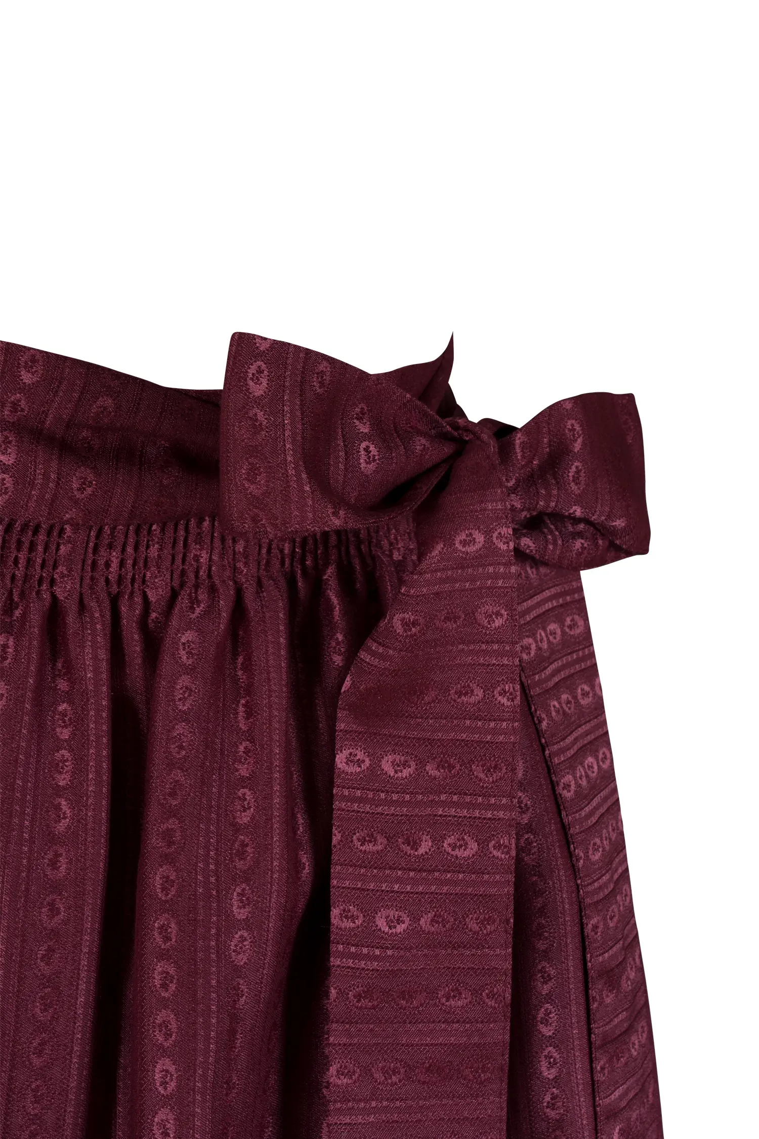 Dirndlschürze in beere schimmernd 70 cm - Detail