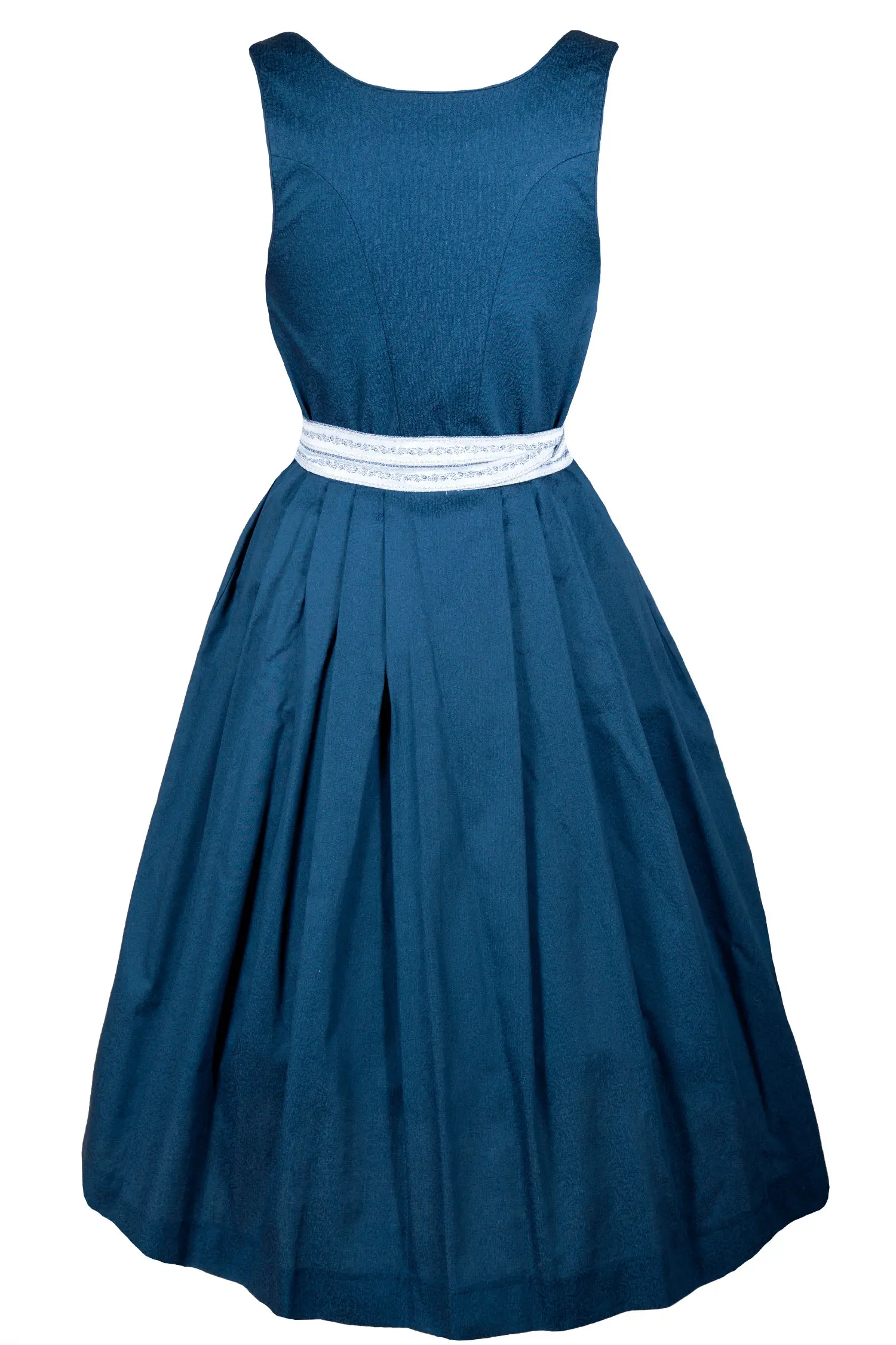 3091-1523-BL9-23-03b-3335c Dirndl "Rafaela" in dunkelblau - Rückansicht