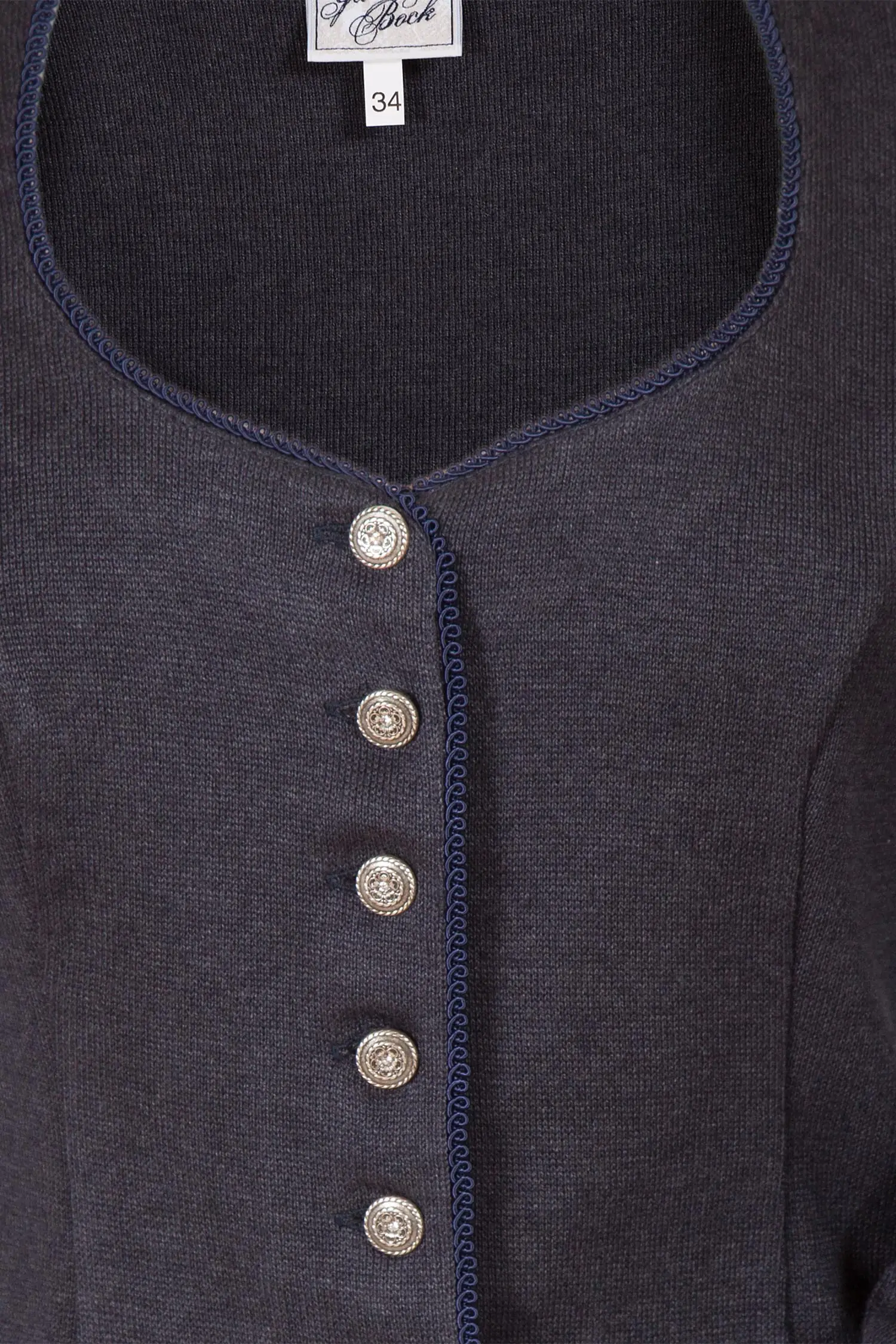 Damen Trachten Strickjacke in dunkelblau Detail