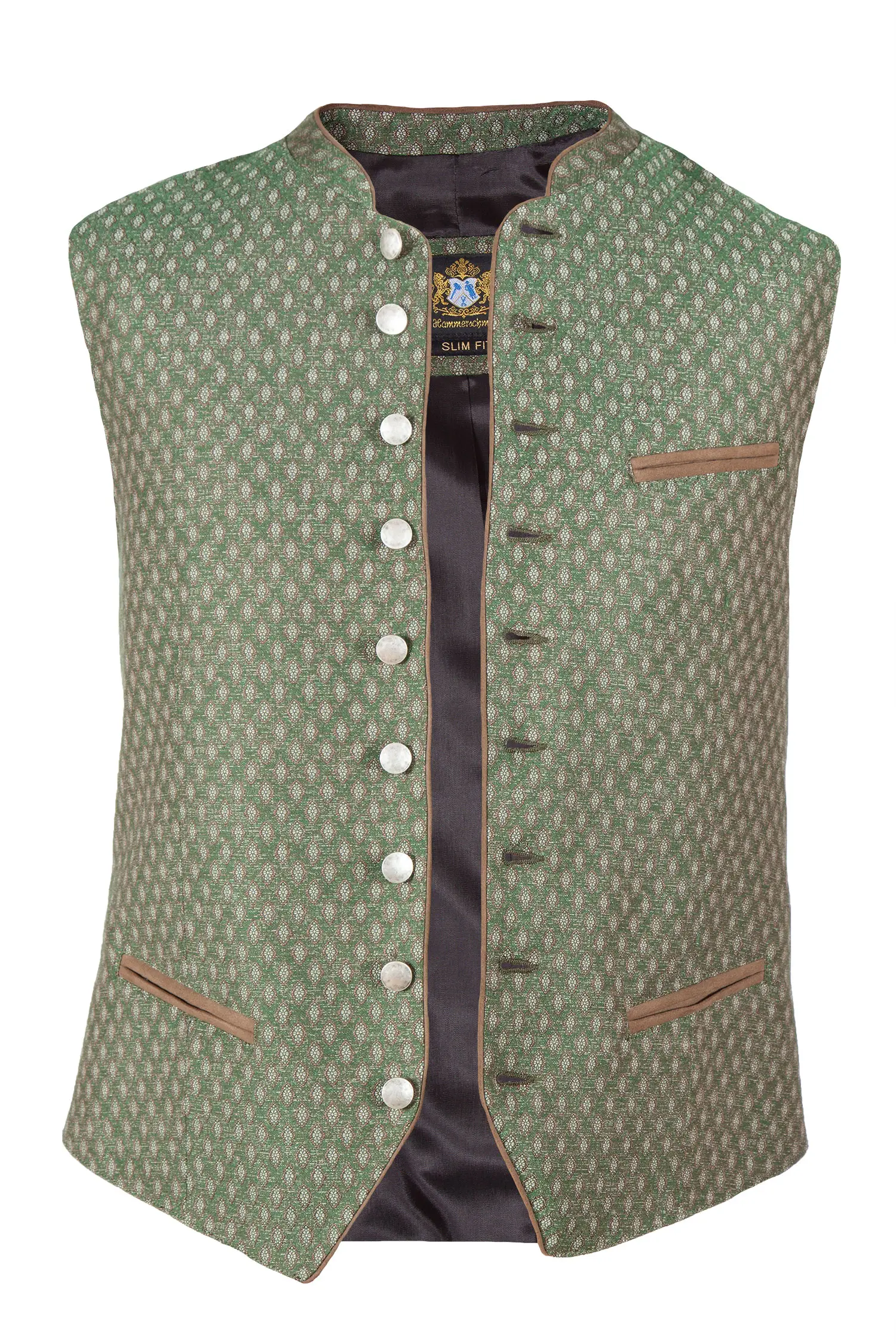 Braun gemusterte Trachtenweste Jannik