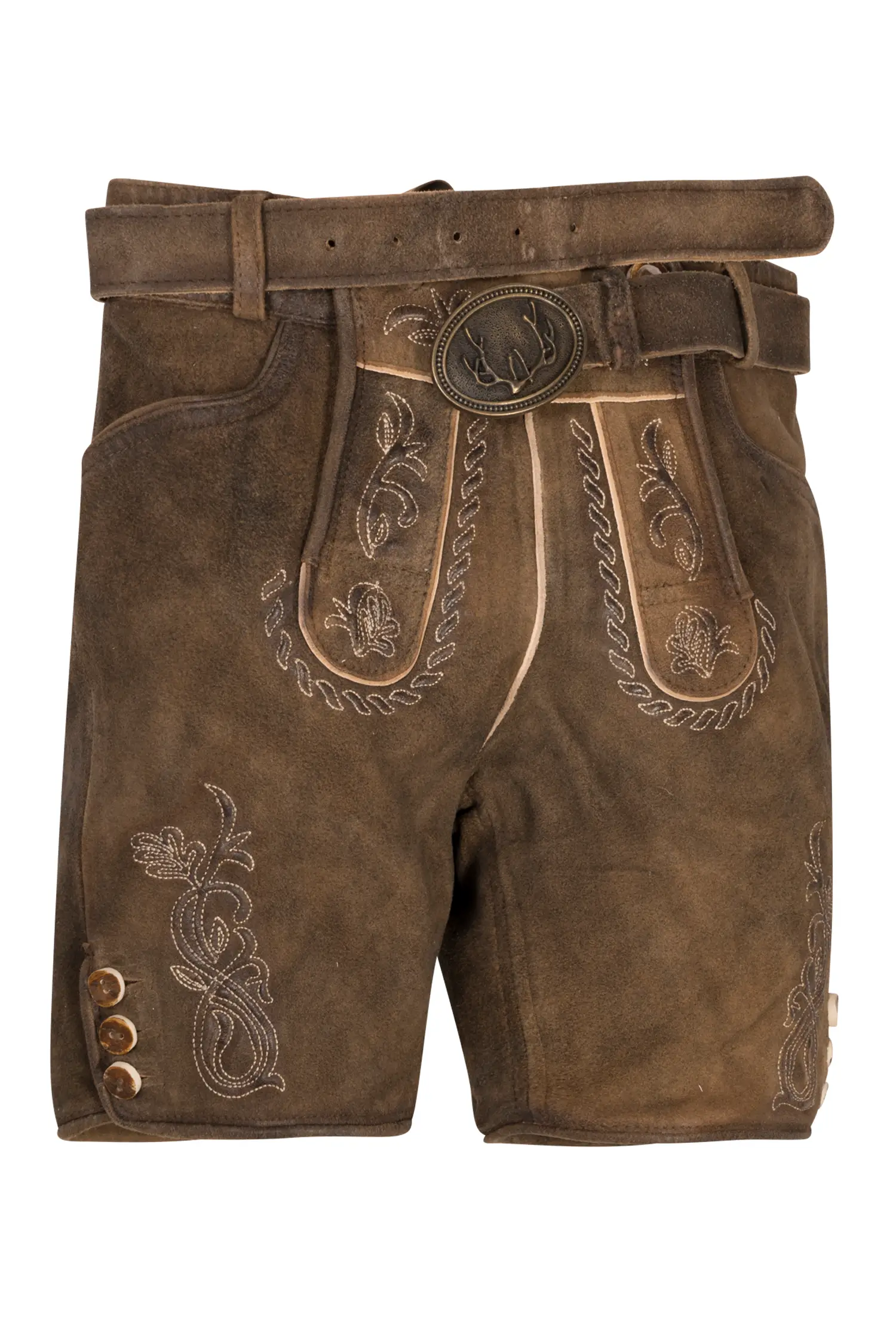 Lederhose Angelina in Mittelbraun